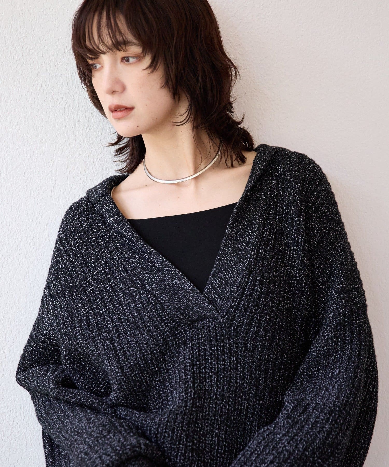 RIVE DROITE(リヴドロワ) 予約【抜け感のある着こなしに】メランジスキッパーニット