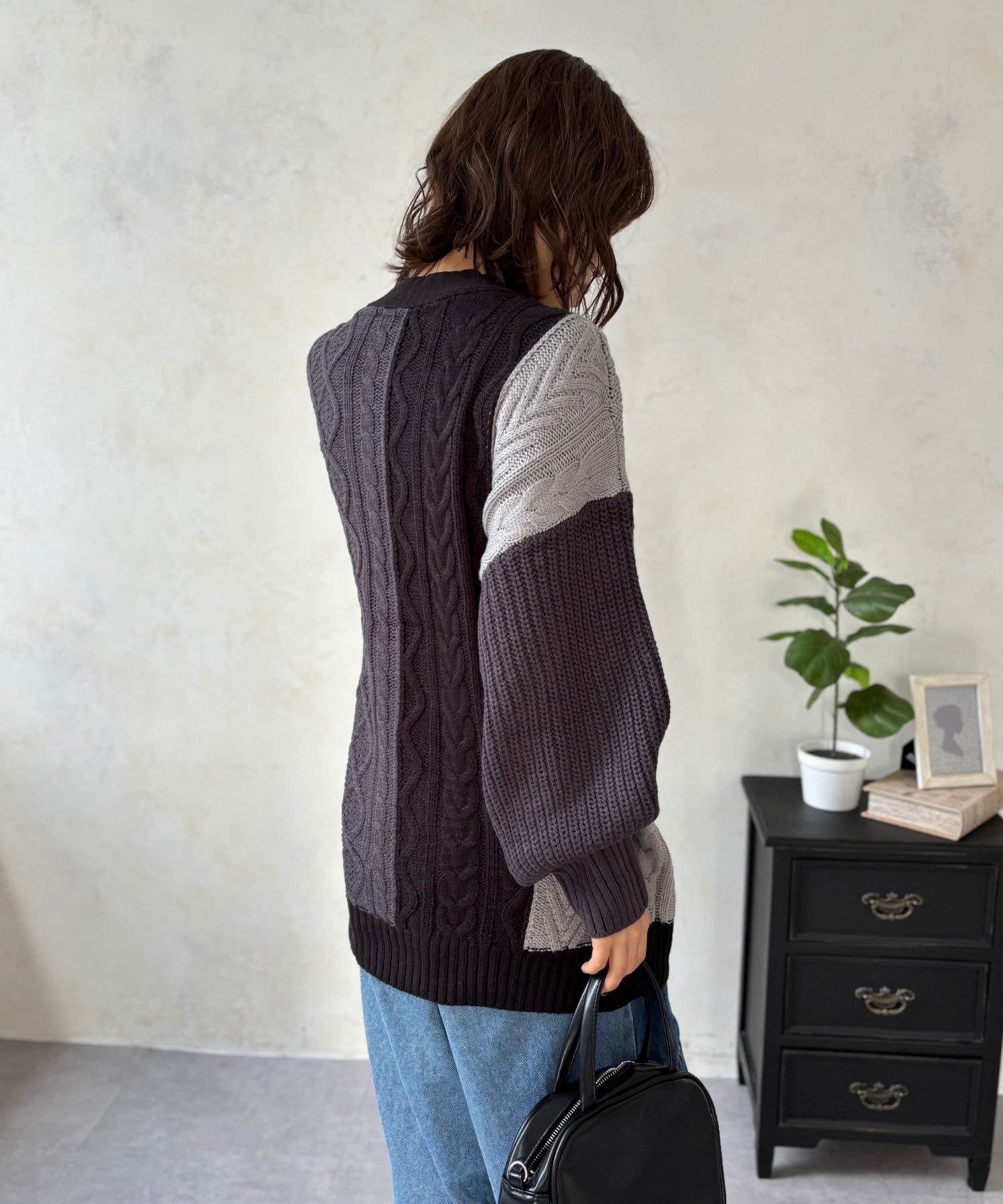 LOCUST(ローカスト) 【体系カバー】切替ハンドステッチカーデ