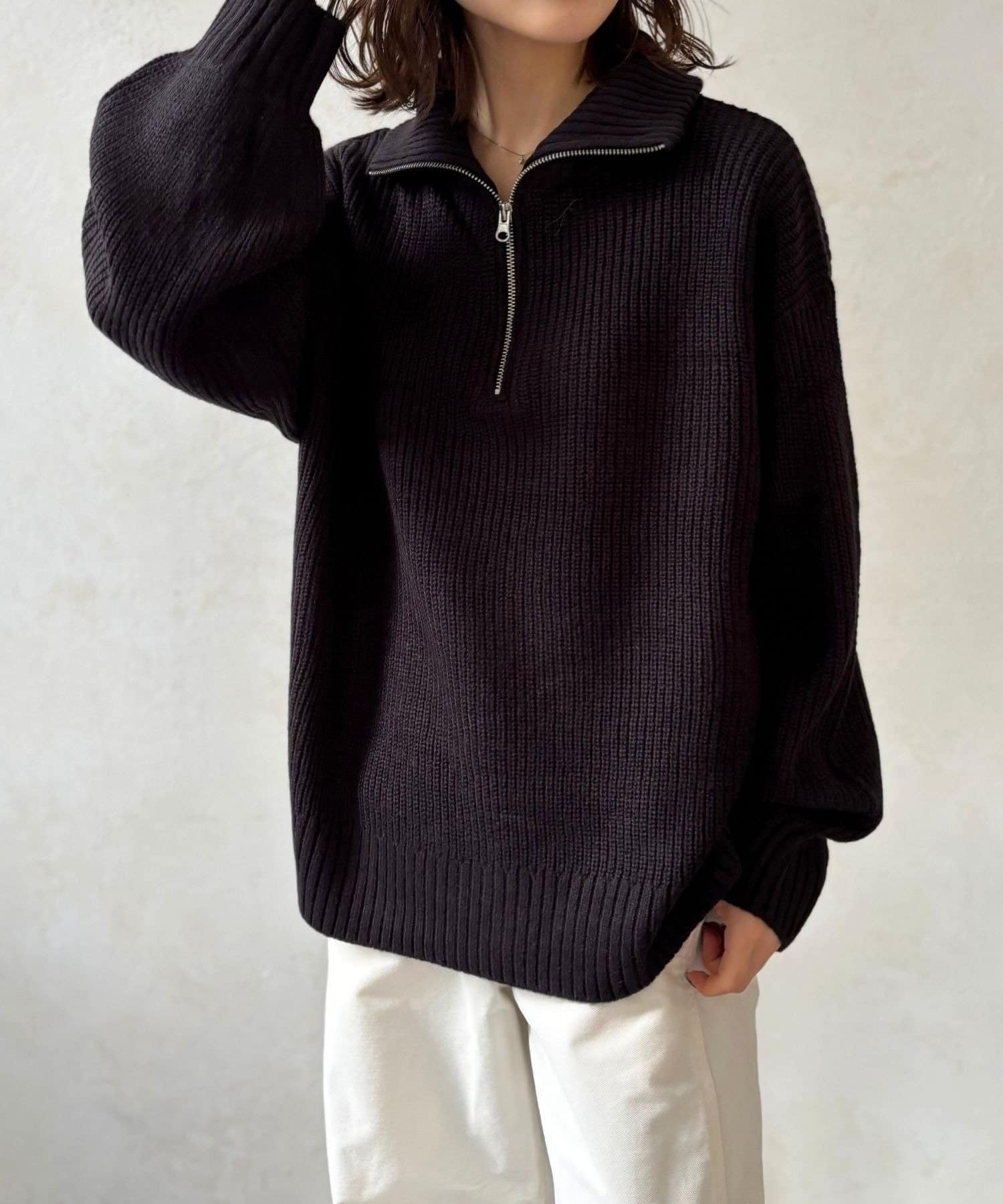 LOCUST(ローカスト) 【ラフ×お洒落】ハーフジップニット