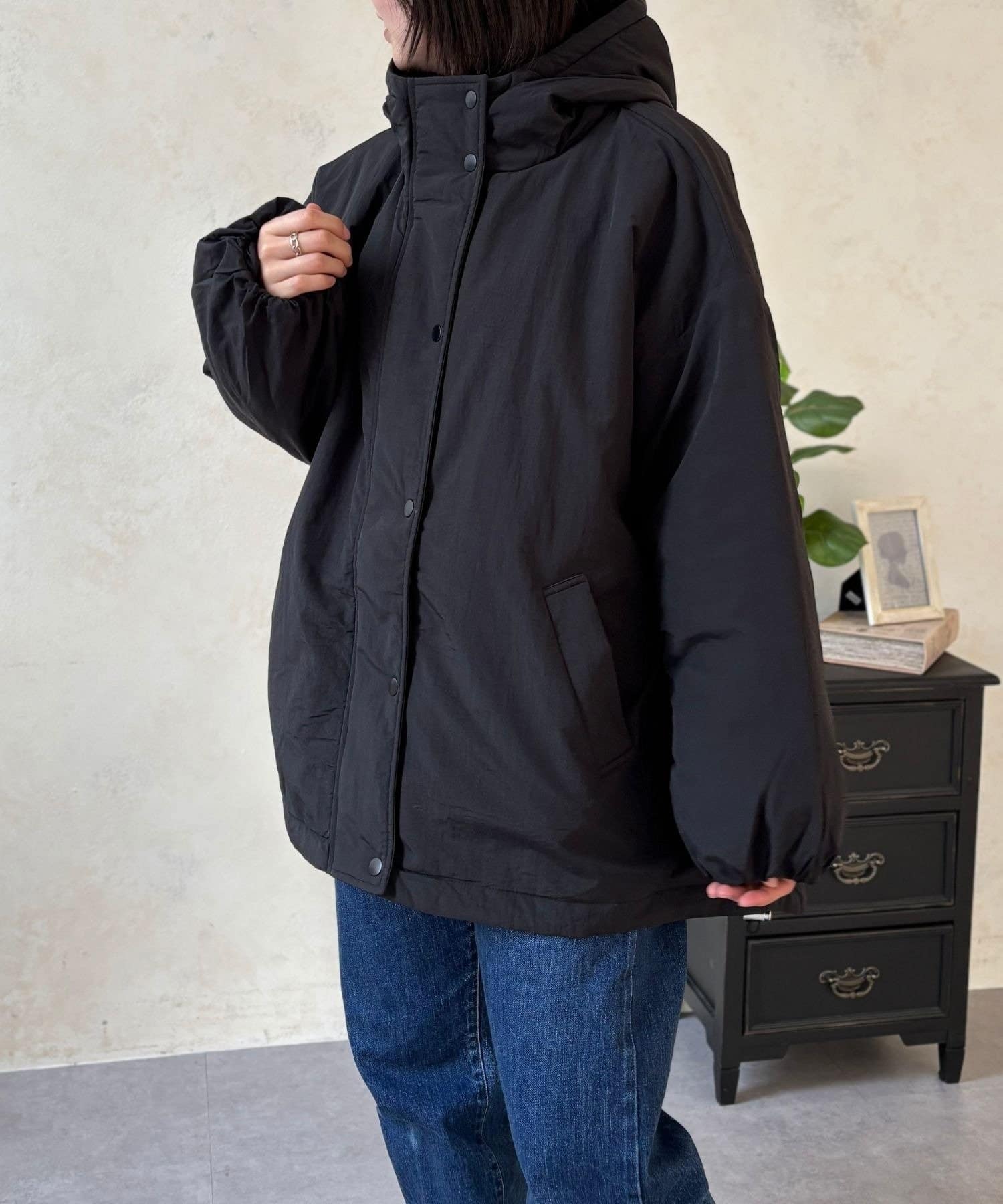 LOCUST(ローカスト) 【軽暖】フード付中綿ブルゾン