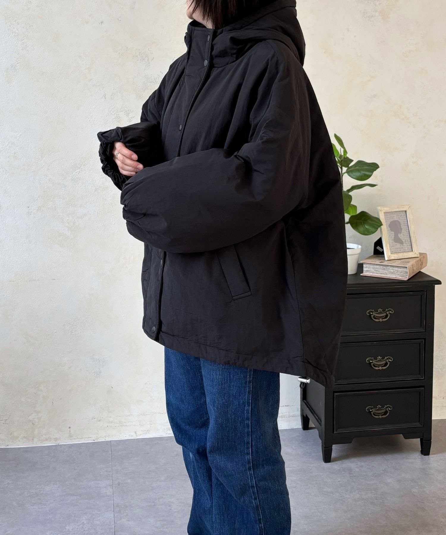 LOCUST(ローカスト) 【軽暖】フード付中綿ブルゾン