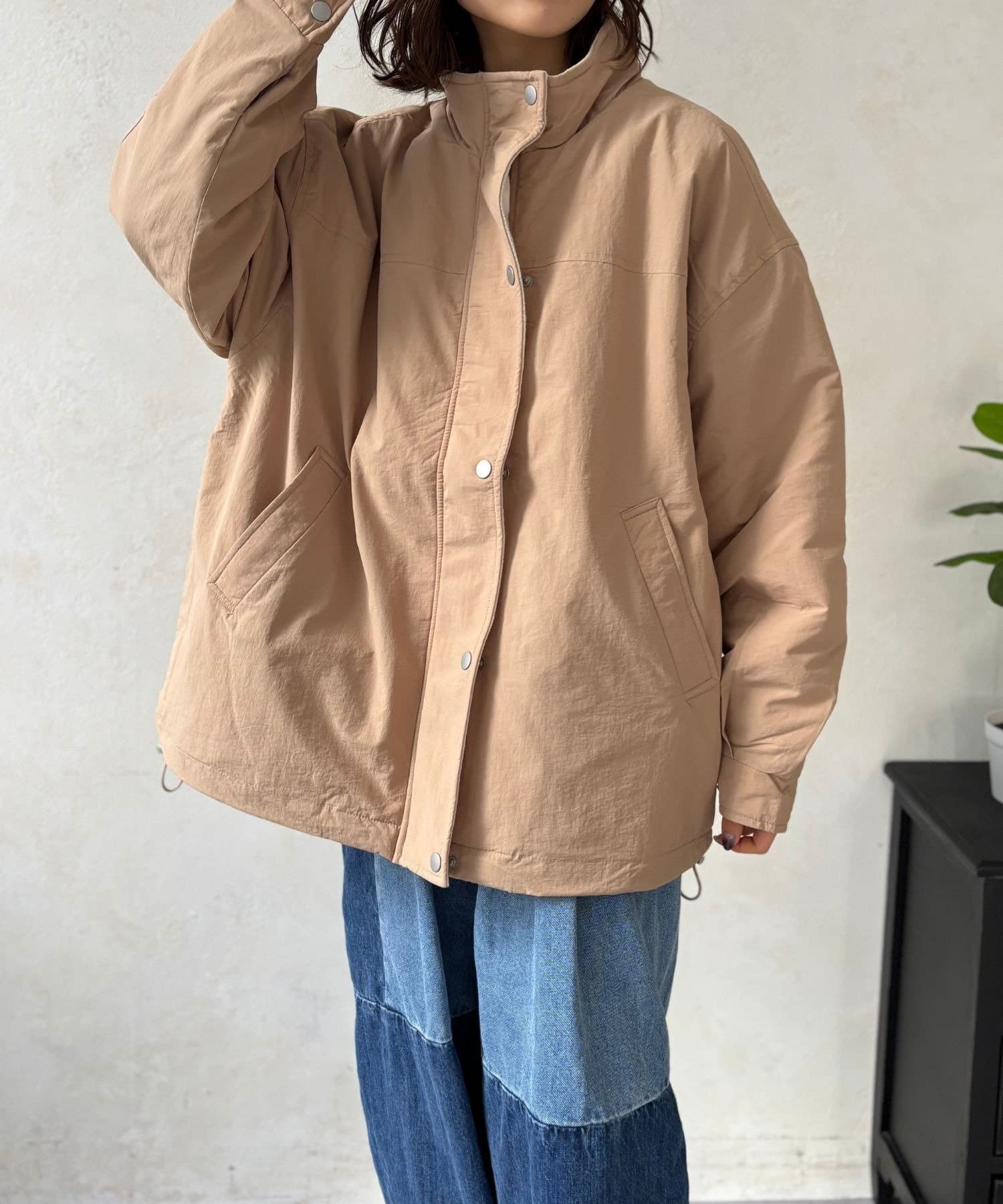 LOCUST(ローカスト) 【マフラーいらず！】スタンドカラー中綿ブルゾン