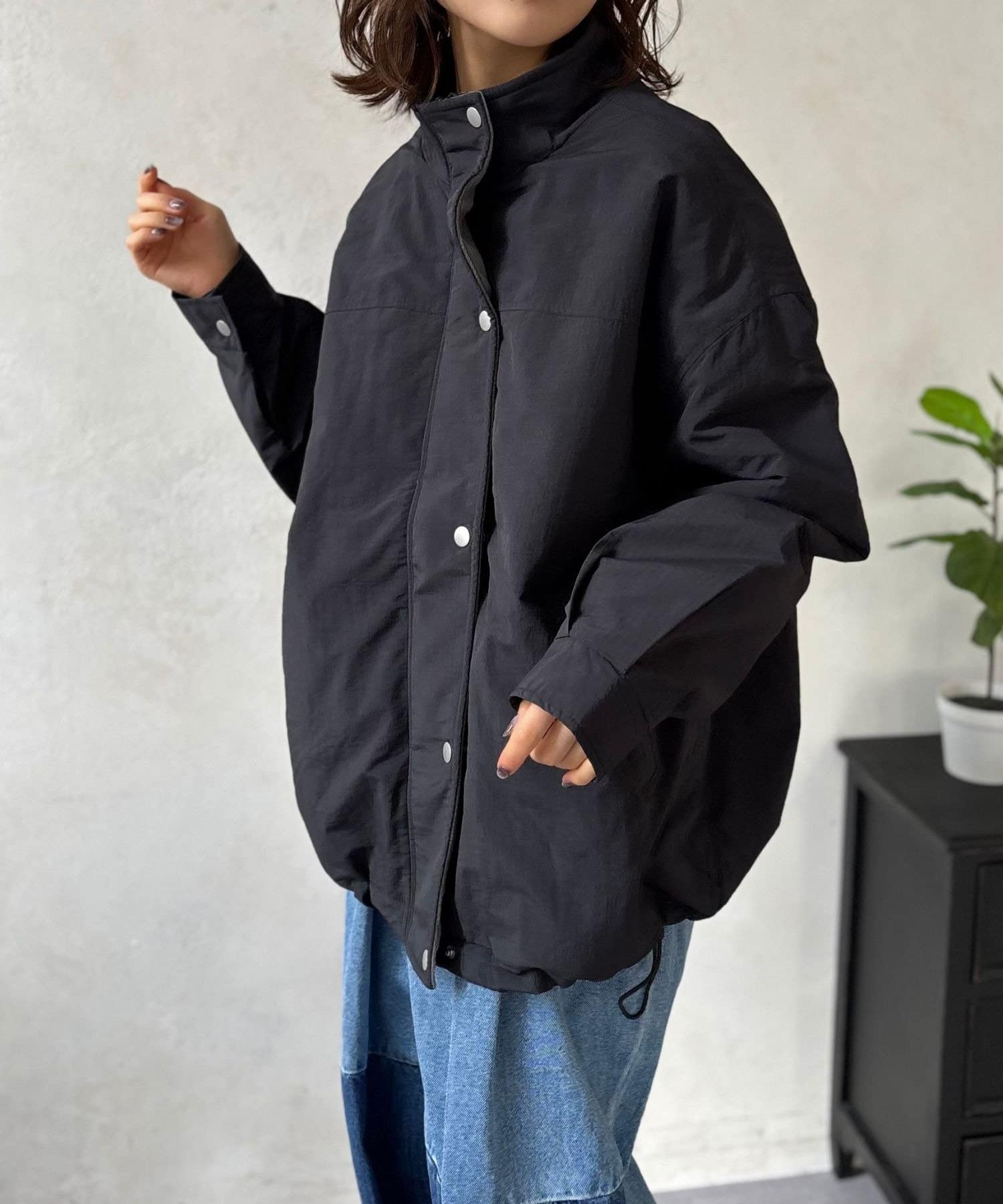 LOCUST(ローカスト) 【マフラーいらず！】スタンドカラー中綿ブルゾン