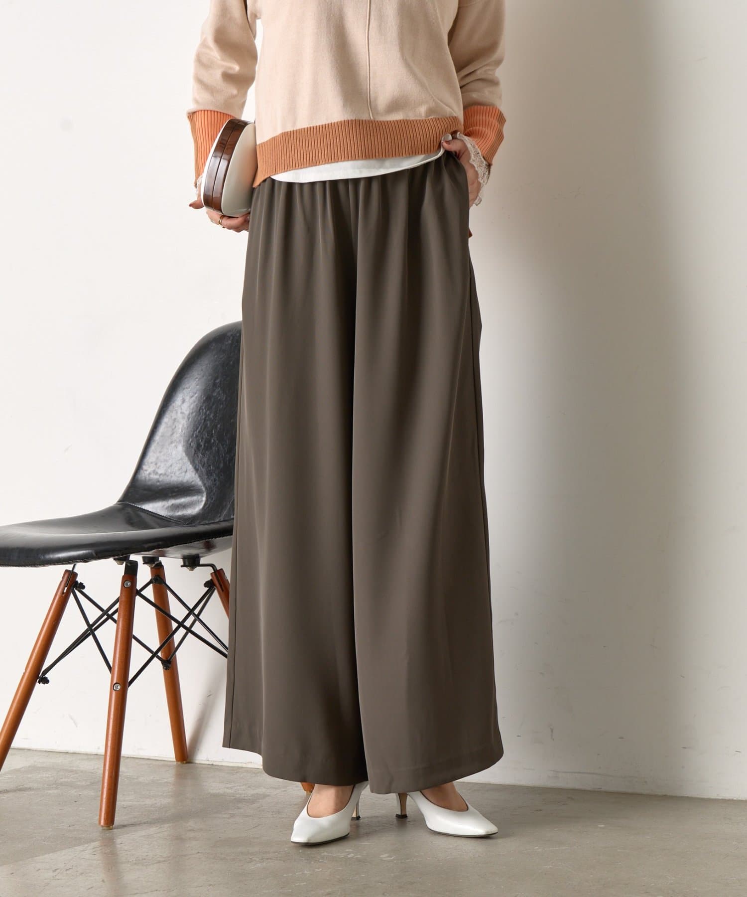 Jena　espace merveilleux(ジェナ　エスパスメルヴェイユ) トロミキャタピラーワイドパンツ