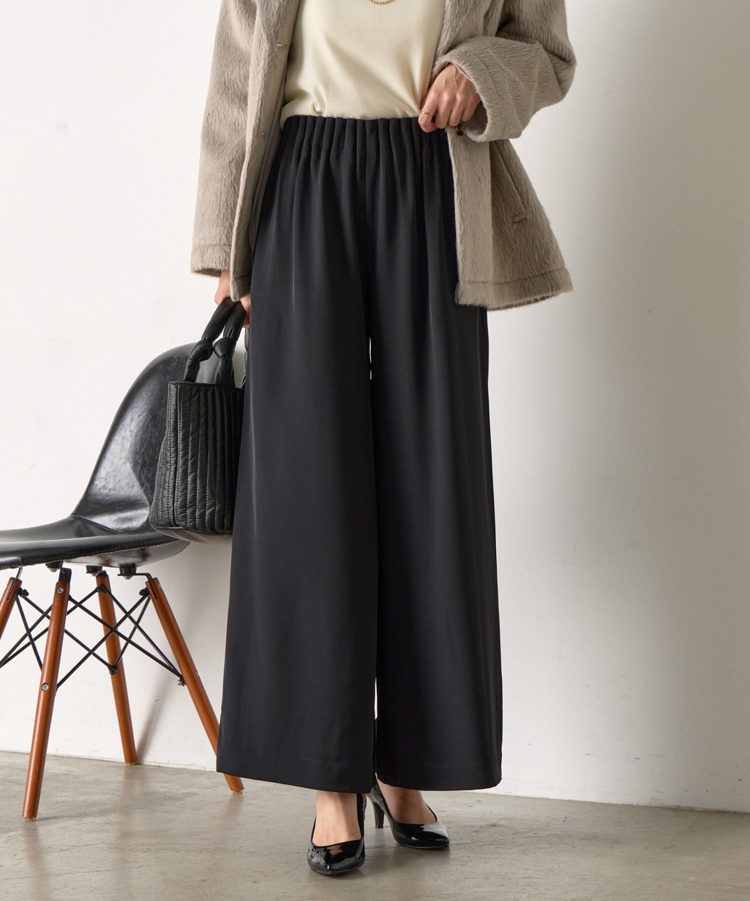 Jena　espace merveilleux(ジェナ　エスパスメルヴェイユ) トロミキャタピラーワイドパンツ