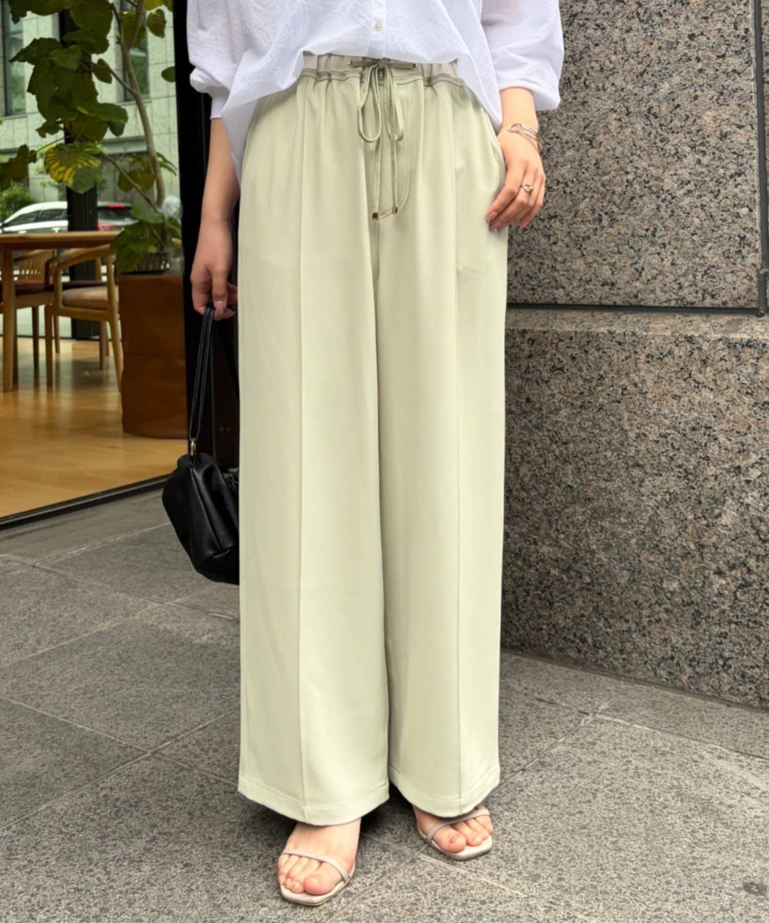 Jena　espace merveilleux(ジェナ　エスパスメルヴェイユ) 【お気に入り総選挙対象】【高レビュー多数！ベストセラー】【2サイズ展開】トロミイージーパンツ