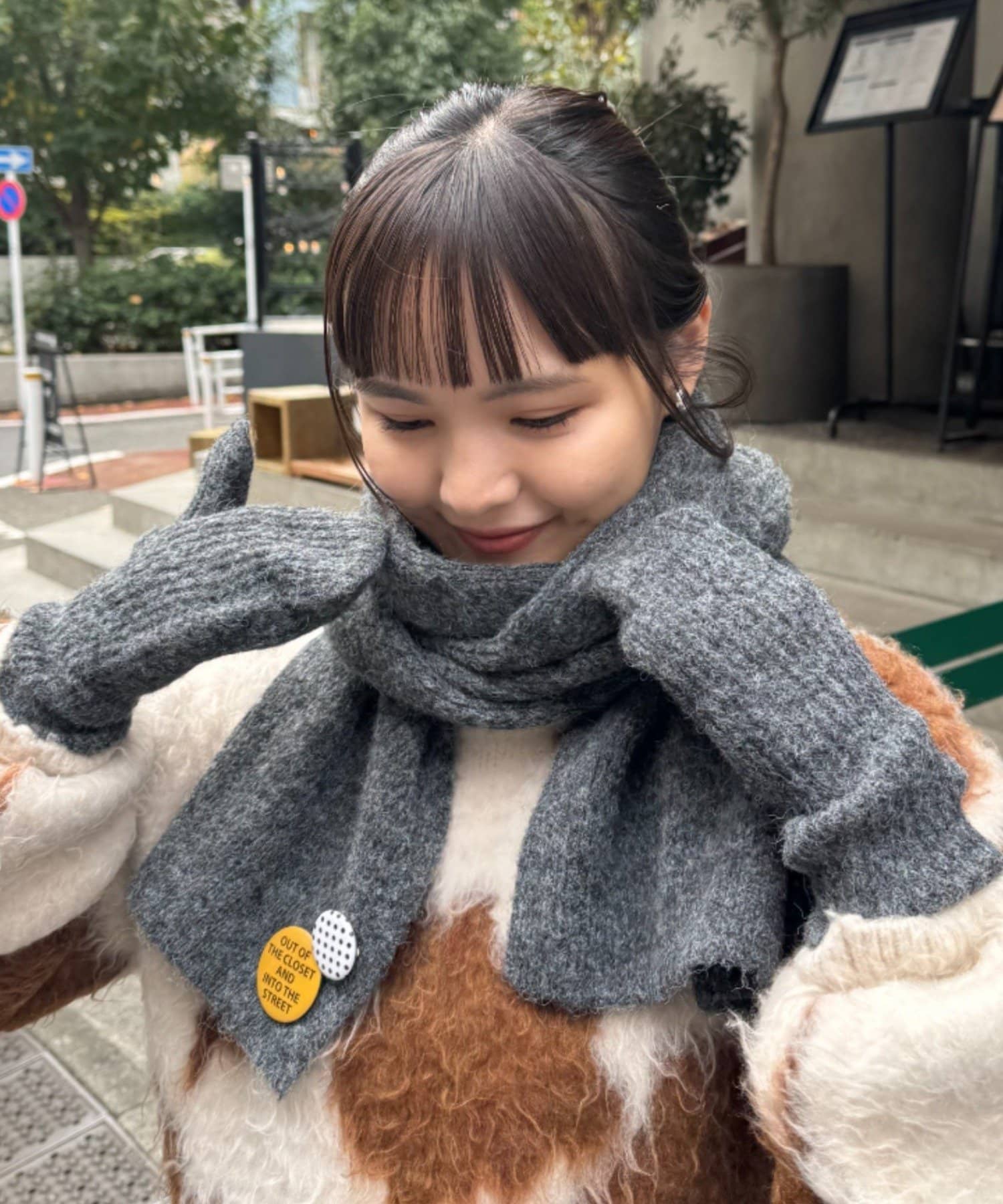 CIAOPANIC TYPY(チャオパニックティピー) 缶バッチ付きマフラー×手袋3点セット