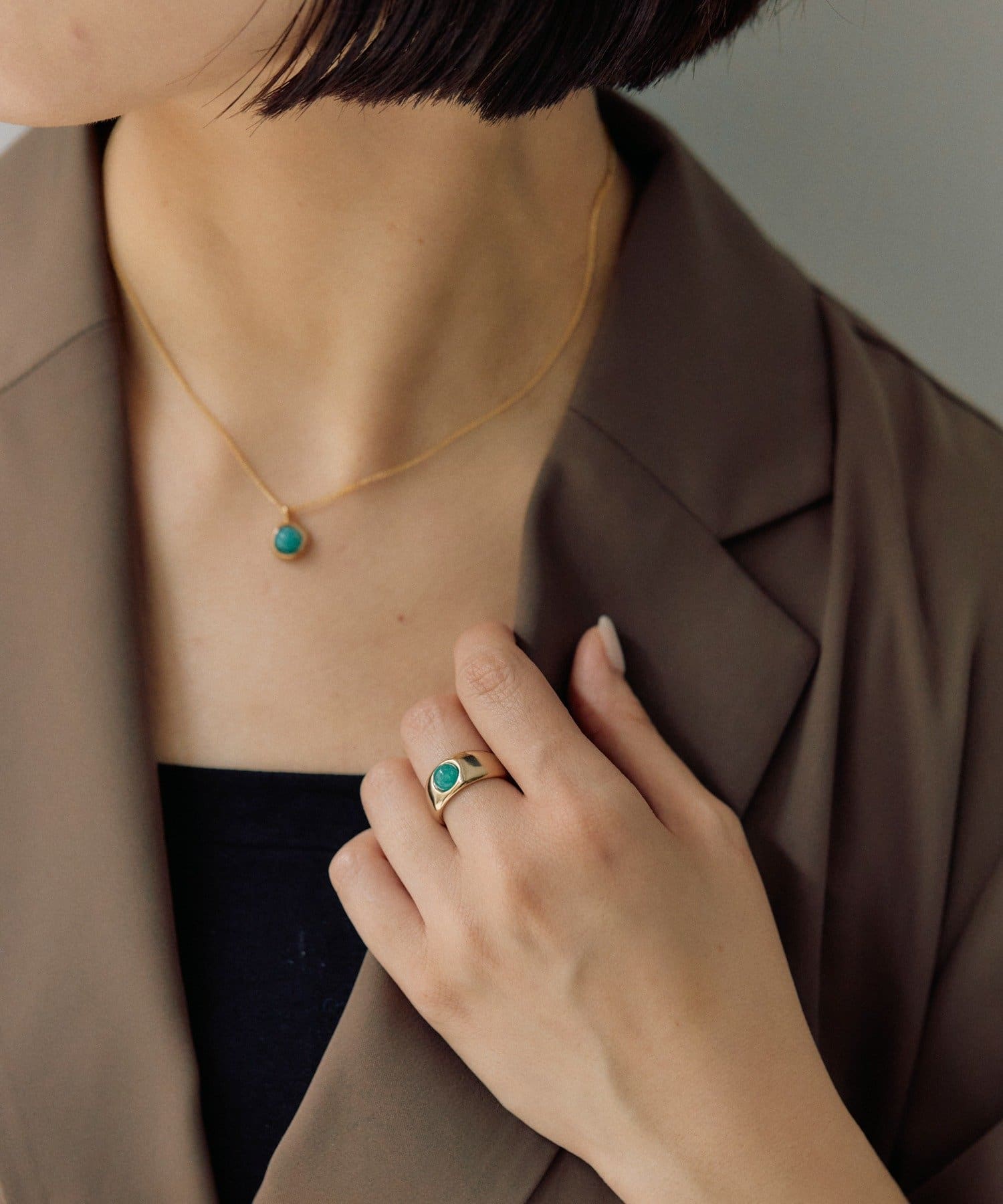 ear PAPILLONNER(イア パピヨネ) プチカラーカボションリング