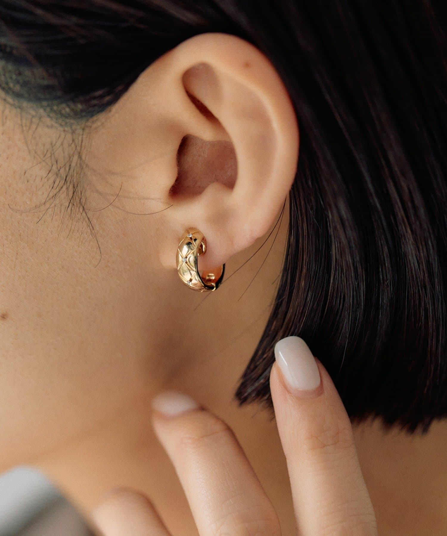 ear PAPILLONNER(イア パピヨネ) キルティングマグネットイヤリング/イヤーカフ