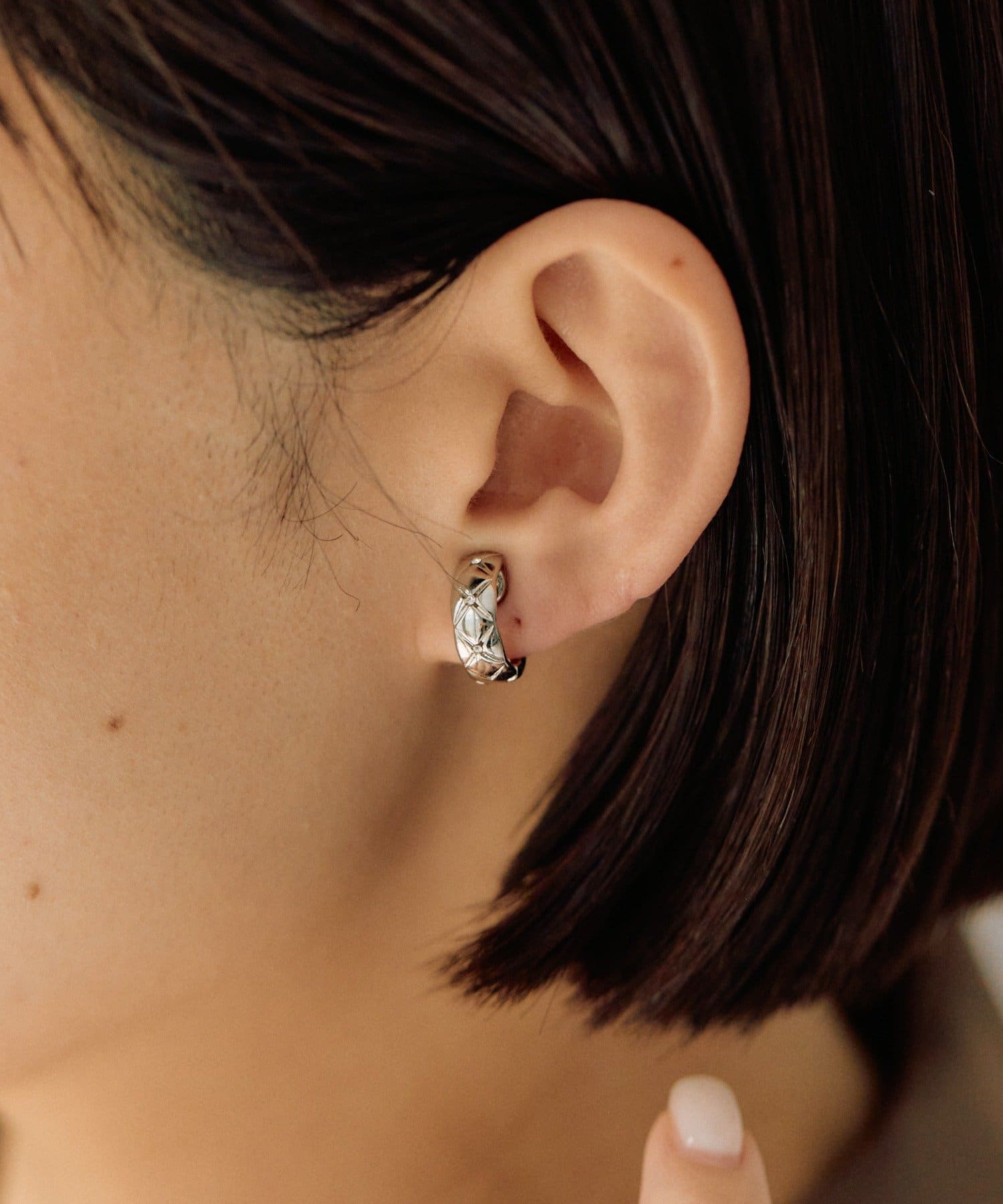 ear PAPILLONNER(イア パピヨネ) キルティングマグネットイヤリング/イヤーカフ