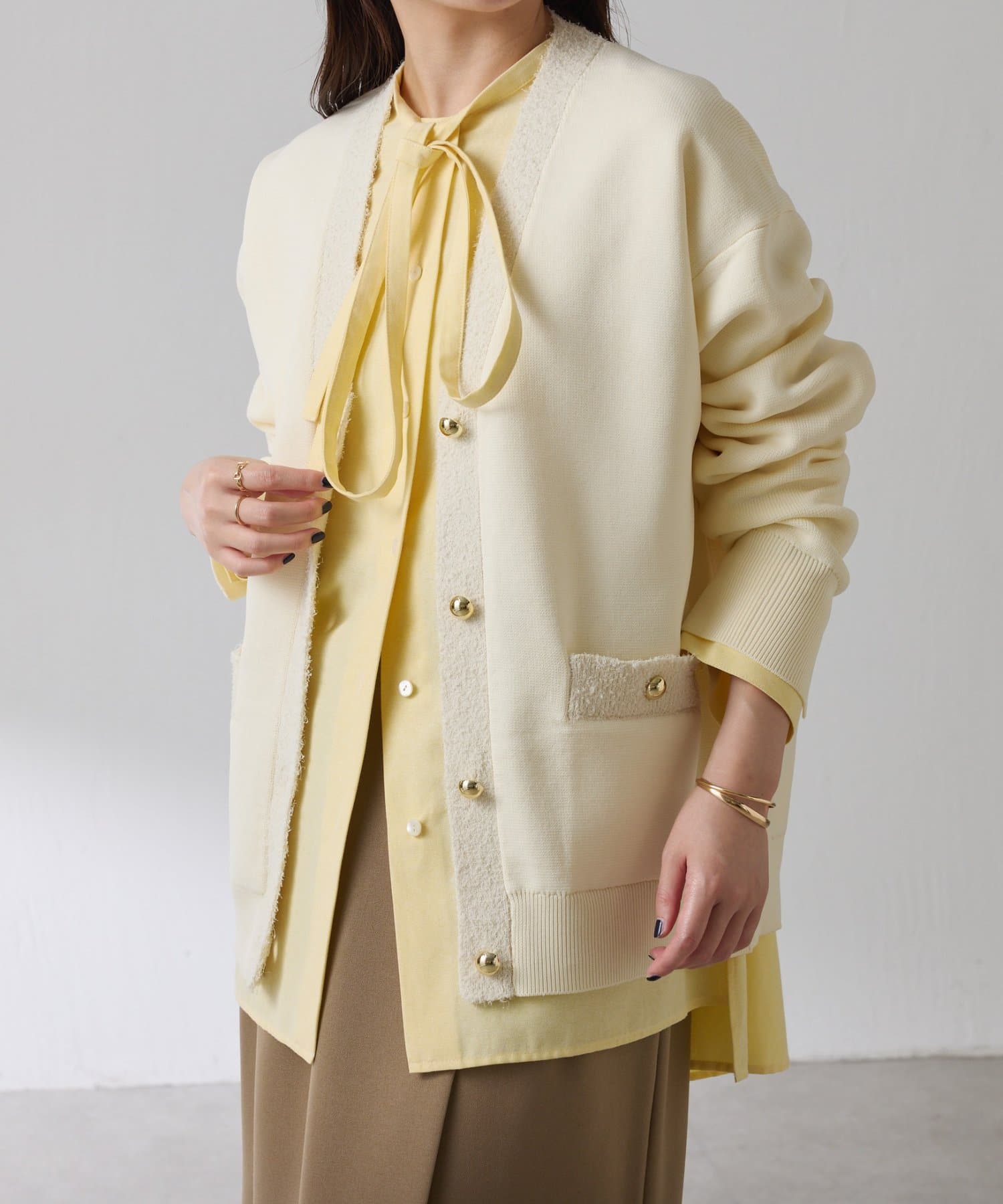 COLLAGE GALLARDAGALANTE(コラージュ ガリャルダガランテ) 【軽量/着映え】ハーフミラノニットカーディガン