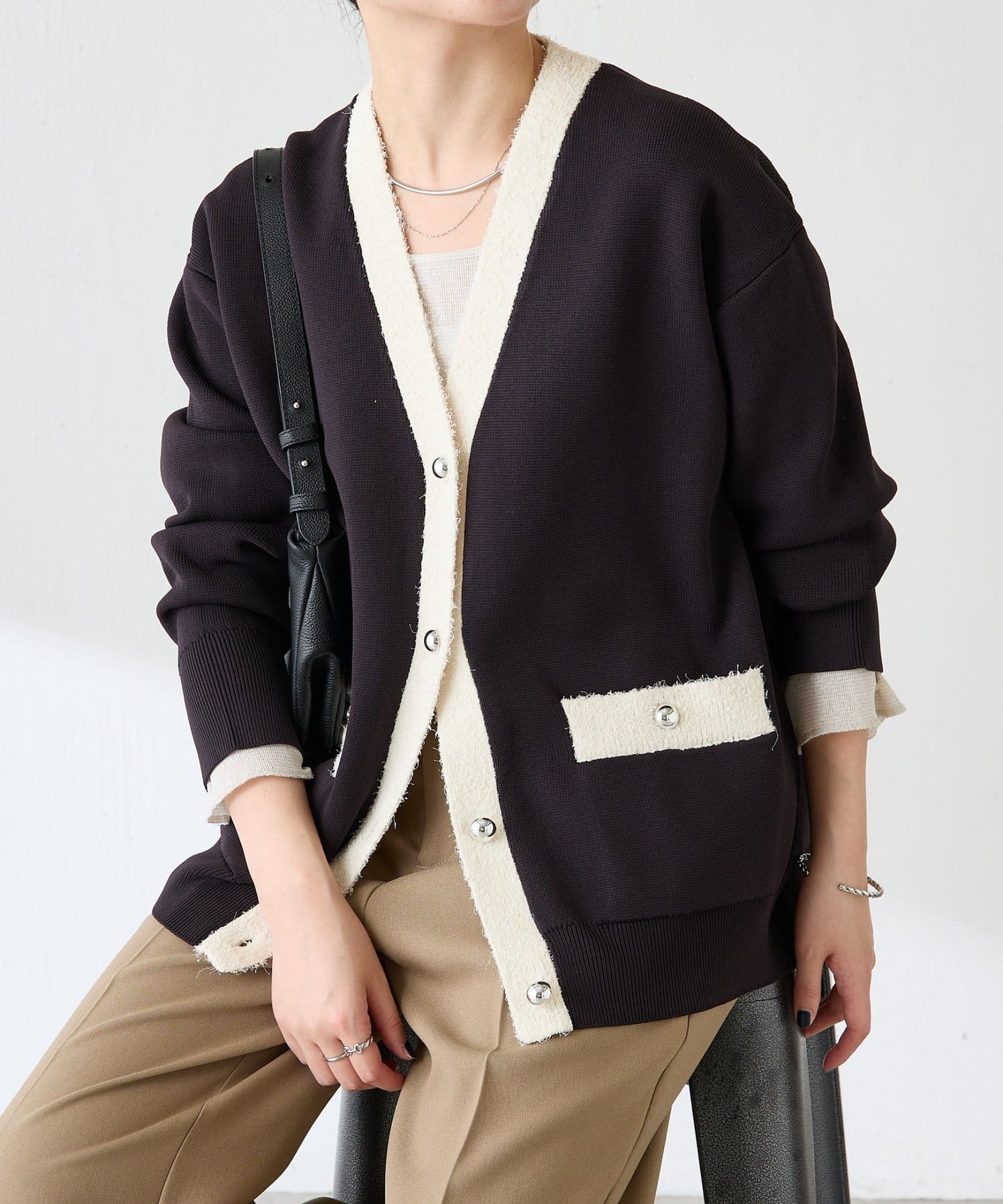 COLLAGE GALLARDAGALANTE(コラージュ ガリャルダガランテ) 【軽量/着映え】ハーフミラノニットカーディガン