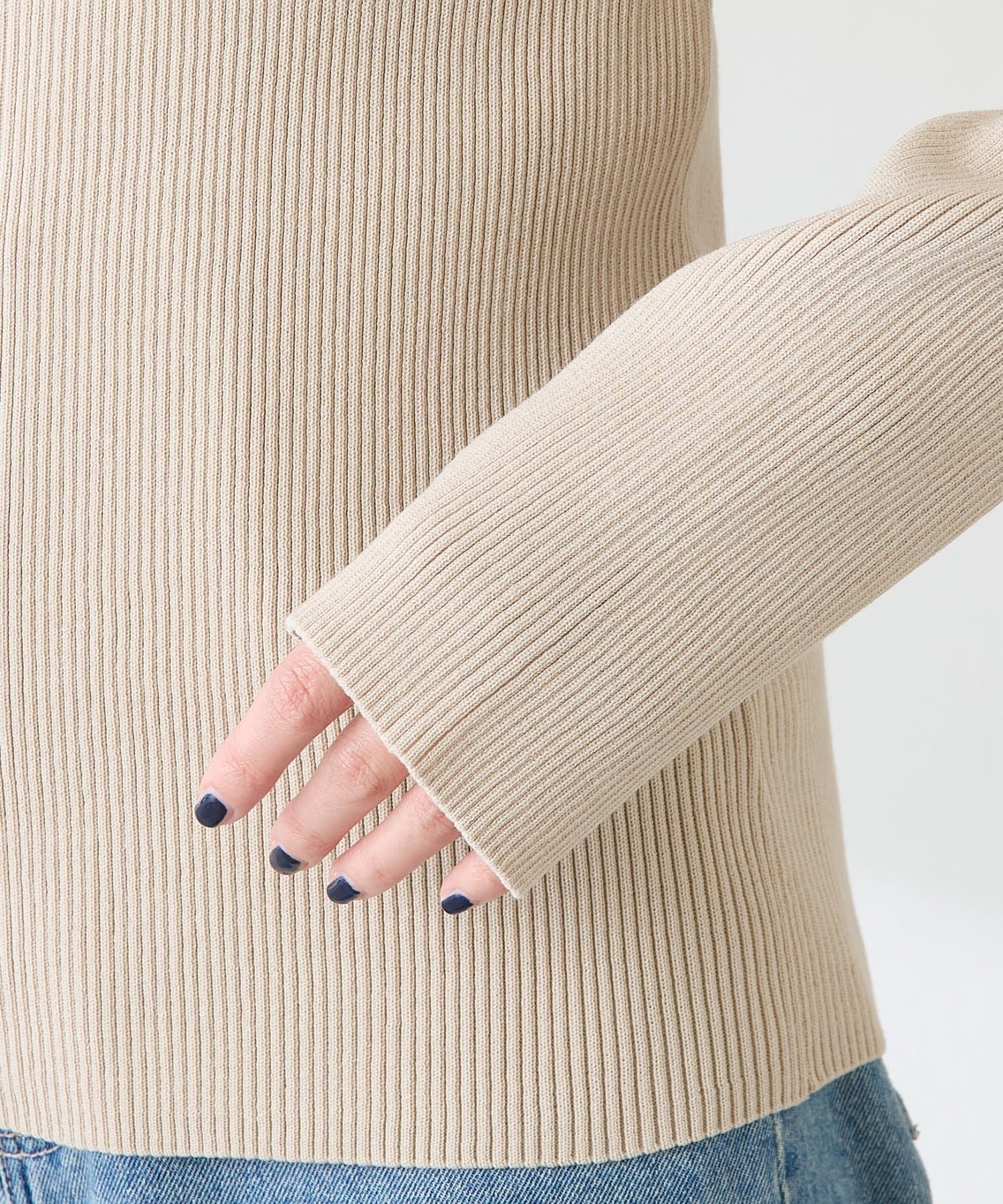 COLLAGE GALLARDAGALANTE(コラージュ ガリャルダガランテ) 【デコルテが綺麗に見える】フリルリブニット