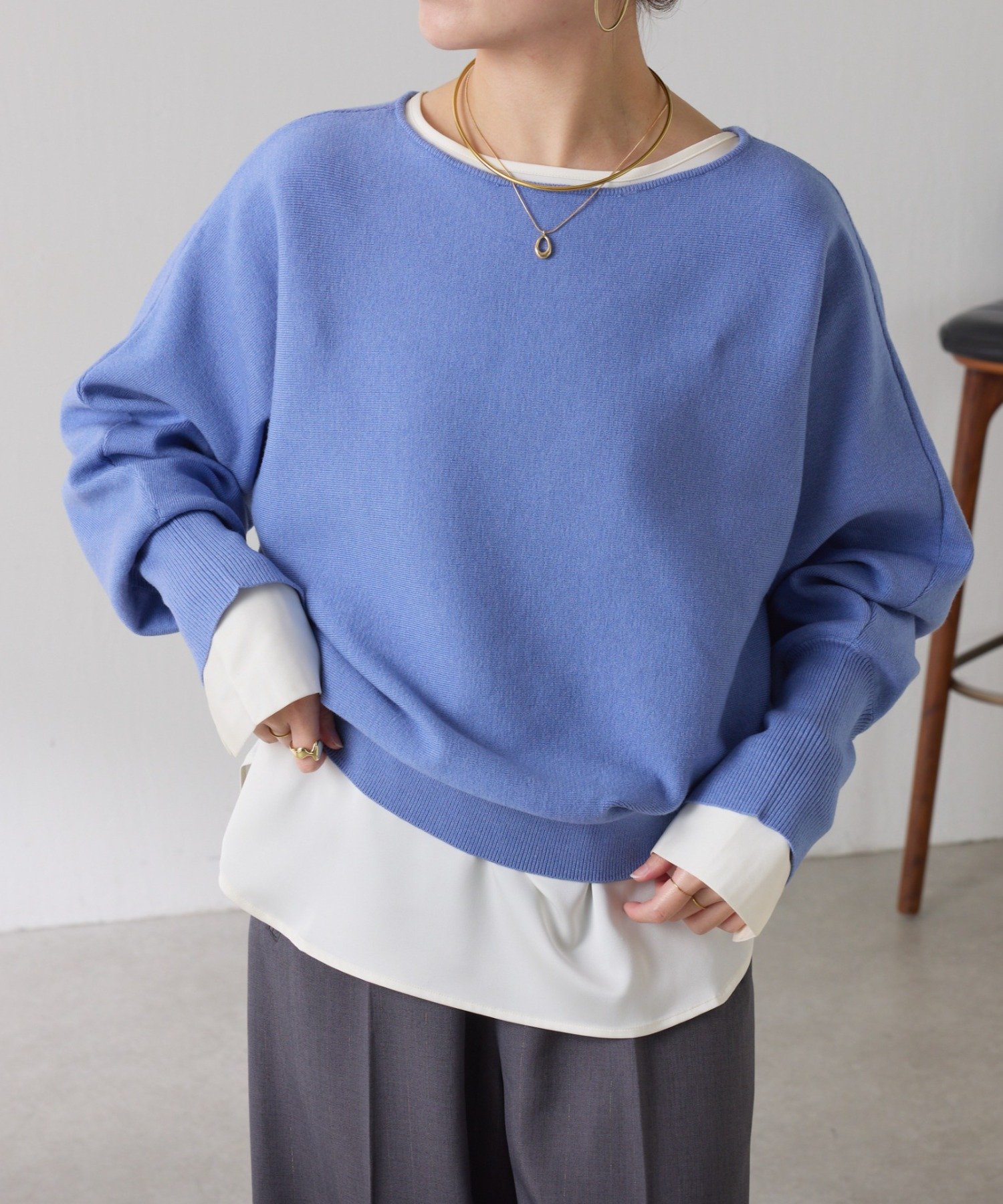 COLLAGE GALLARDAGALANTE(コラージュ ガリャルダガランテ) 【ゆったりめニット】袖リブ２WAYドルマンニット