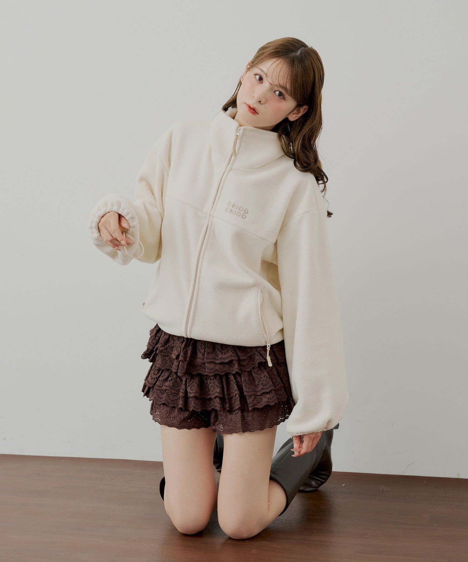 Chico(チコ) コットンレースティアードショートパンツ