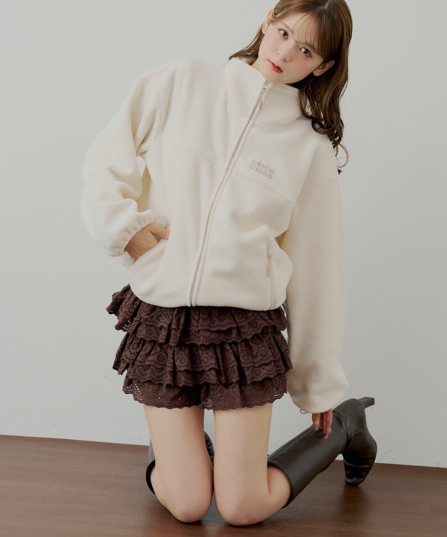 Chico(チコ) コットンレースティアードショートパンツ