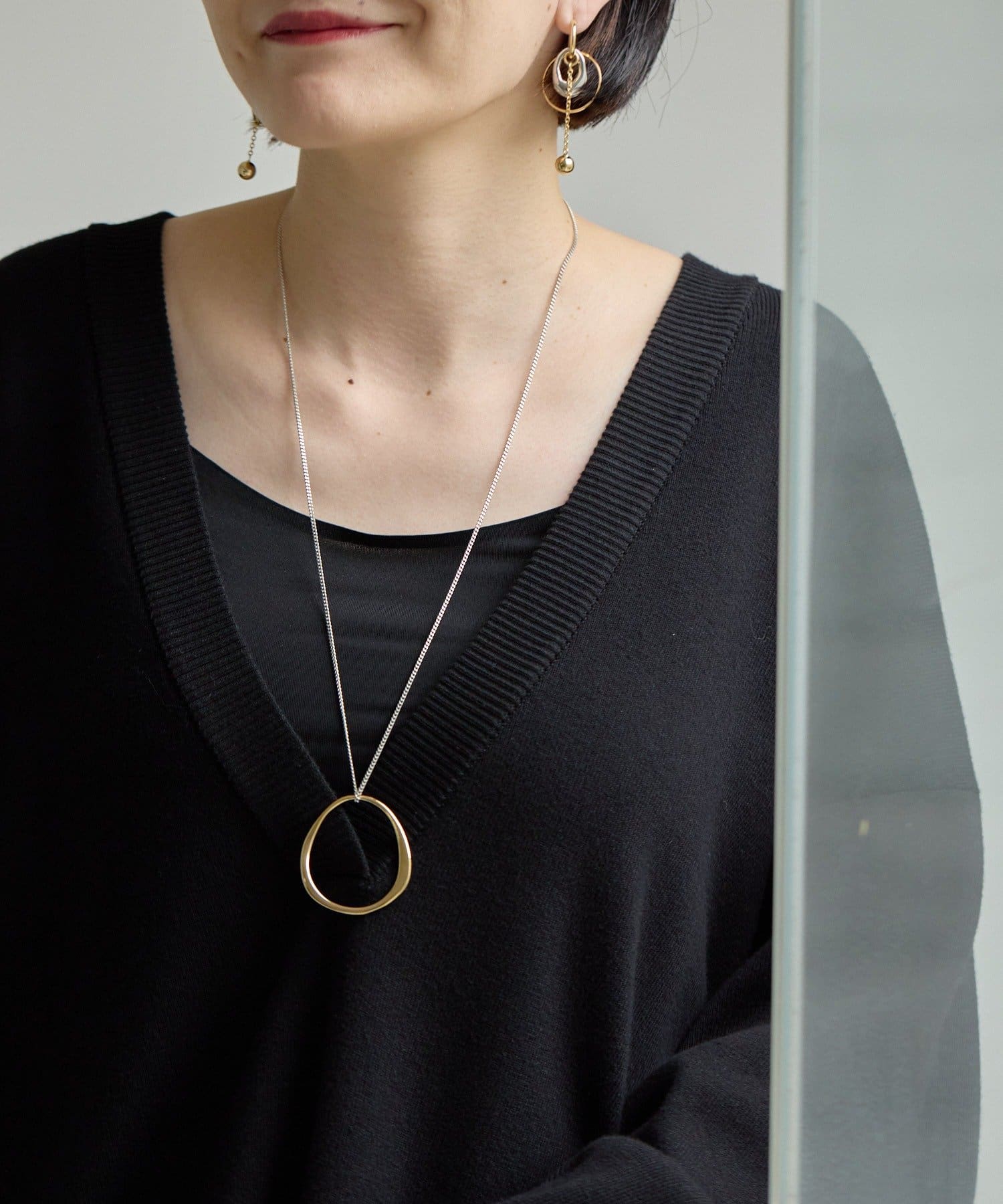 ear PAPILLONNER(イア パピヨネ) シンプルリングネックレス