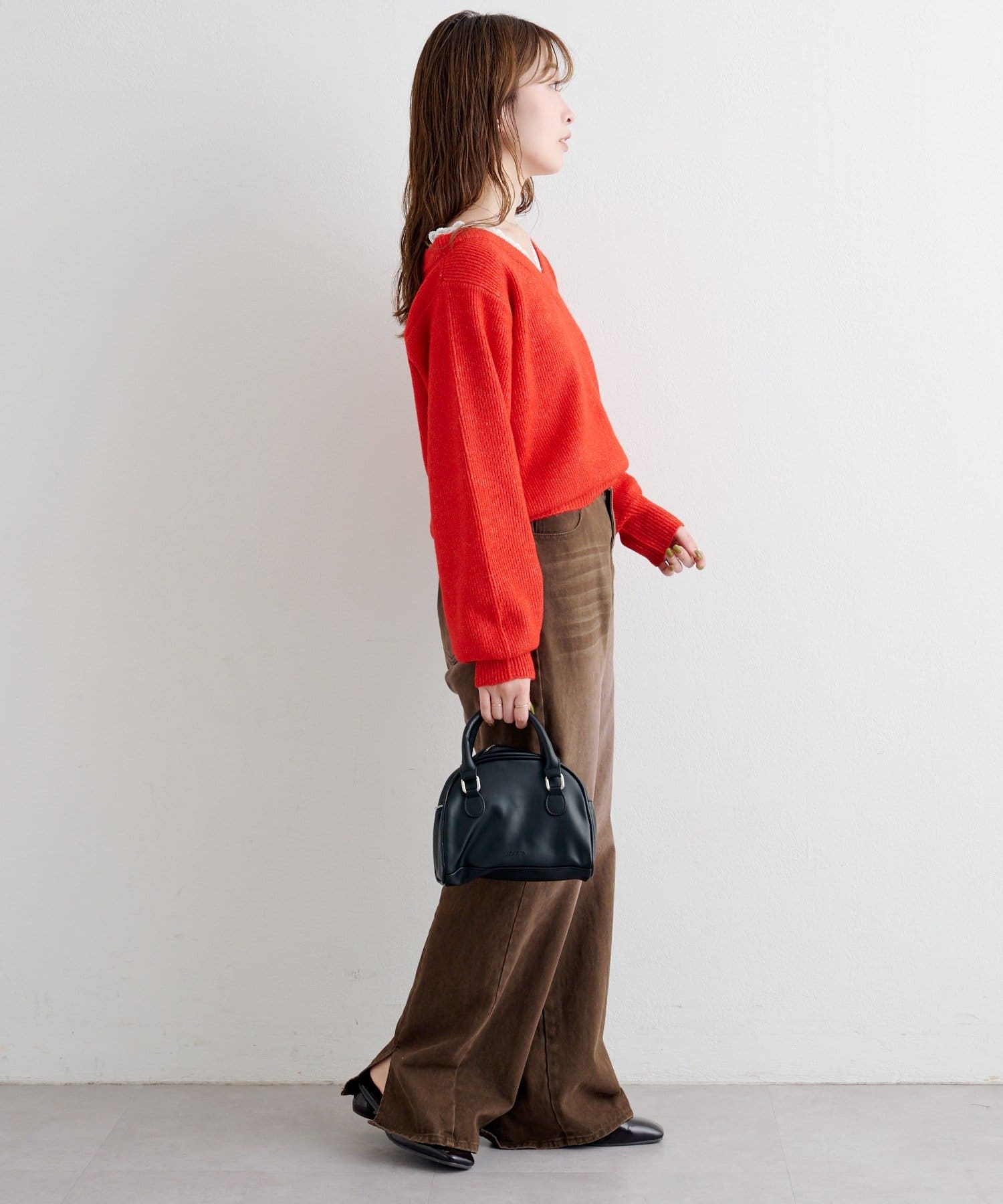 Kastane(カスタネ) B レースレイヤーニットプルオーバー