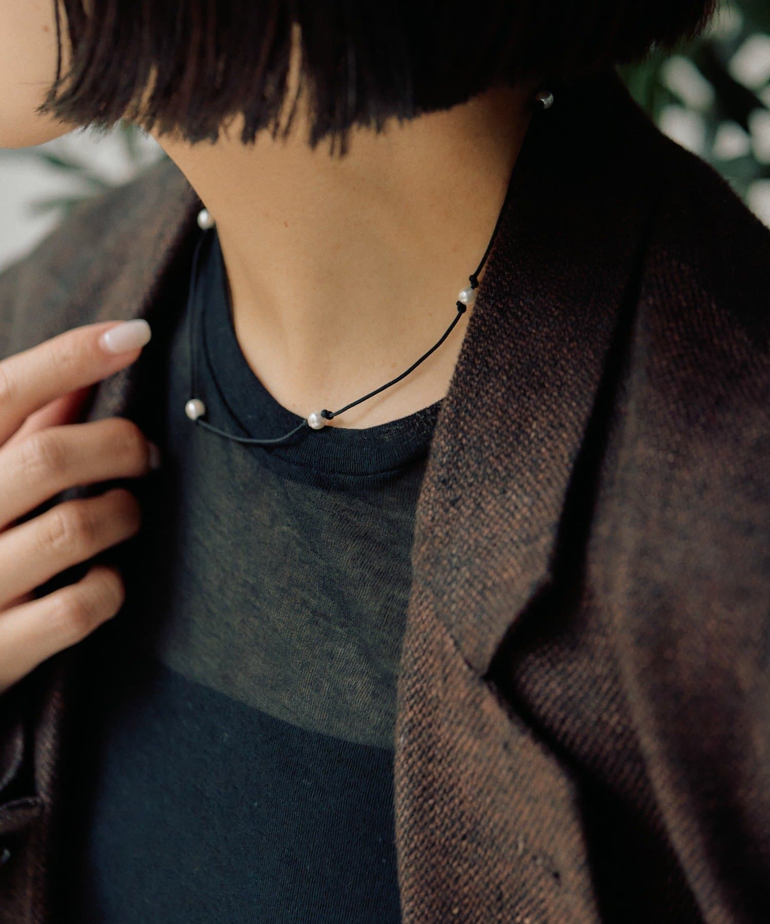 ear PAPILLONNER(イア パピヨネ) パール×コードショートネックレス