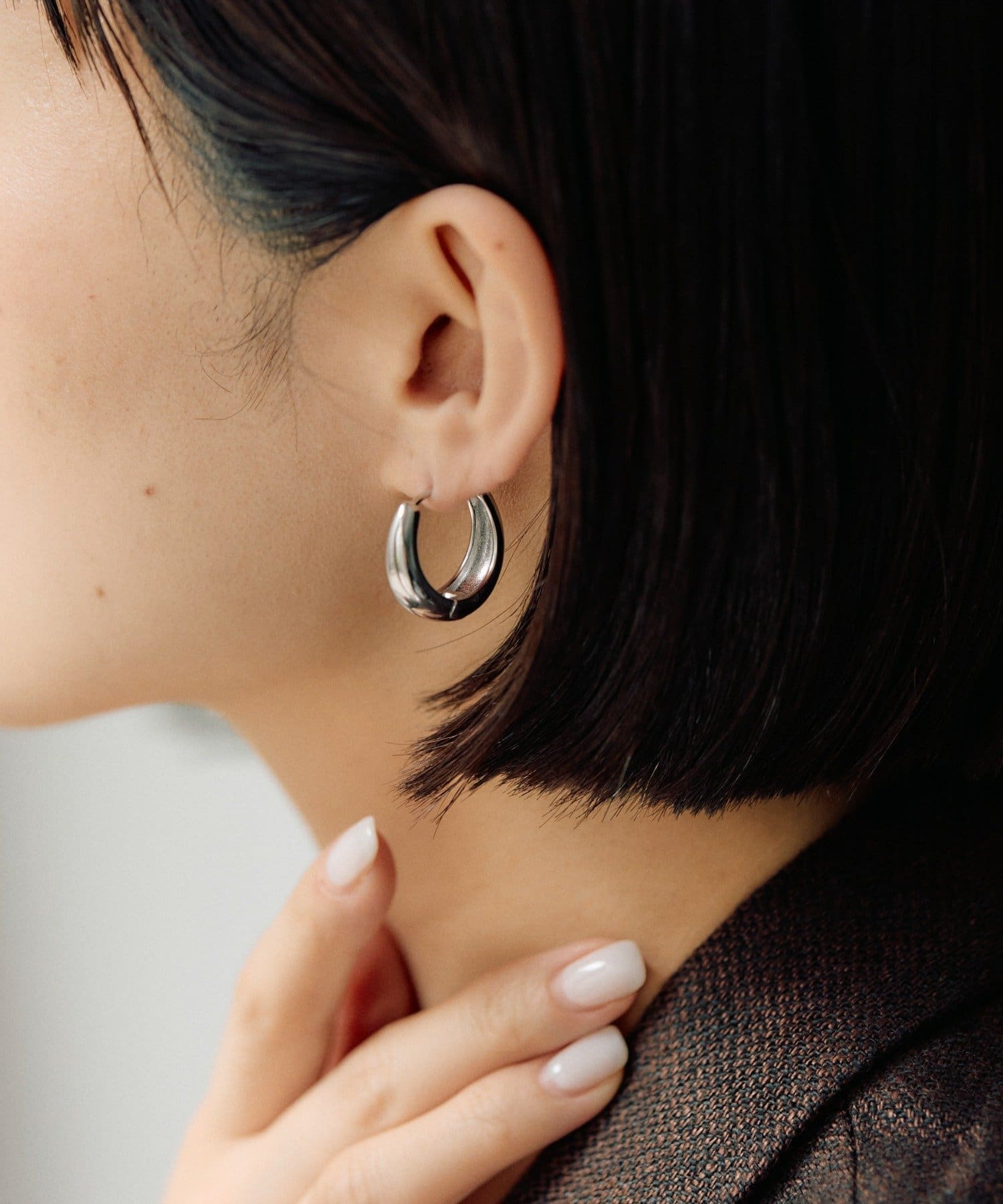 ear PAPILLONNER(イア パピヨネ) 《金属アレルギー対応/ステンレス》シンプルRフープピアス