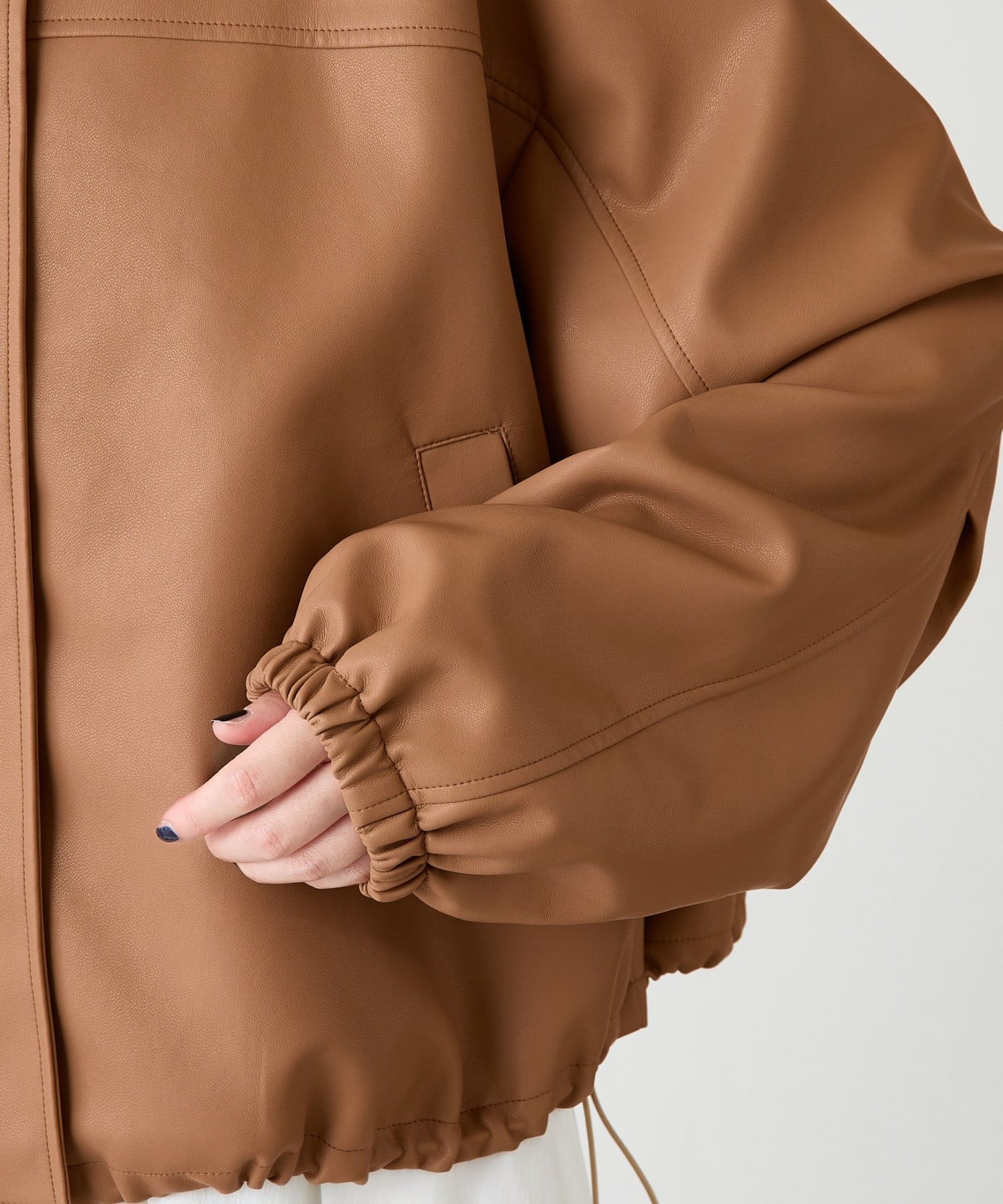 COLLAGE GALLARDAGALANTE(コラージュ ガリャルダガランテ) 【高見え】レザータッチ刺繍入りスタンドブルゾン