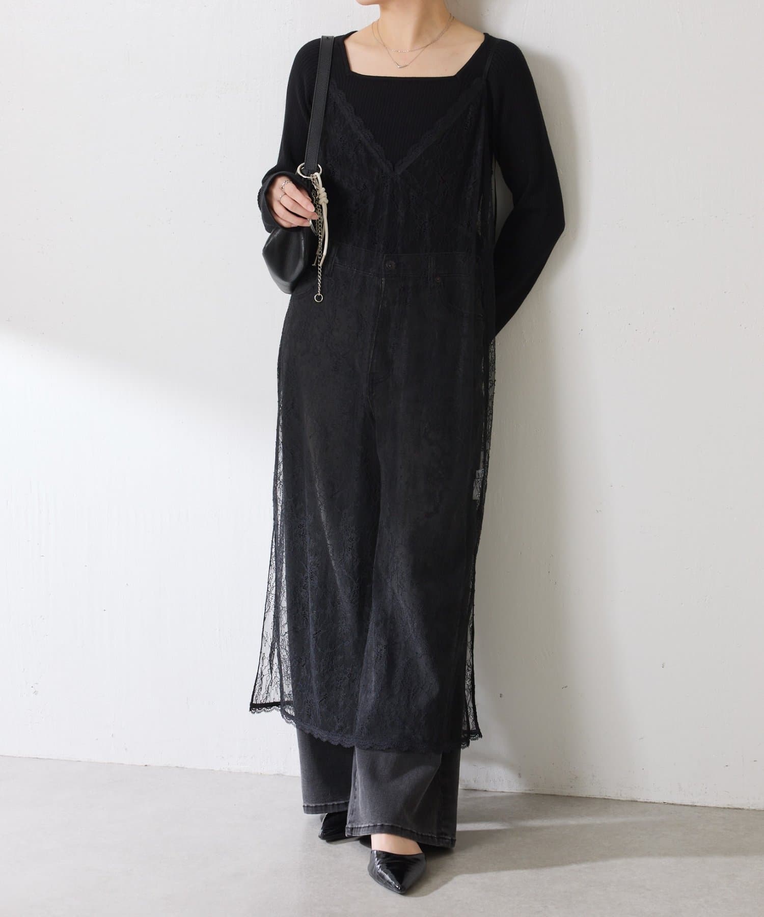 COLLAGE GALLARDAGALANTE(コラージュ ガリャルダガランテ) 【前後で着れる】2WAYレースキャミワンピース/レイヤードアイテム