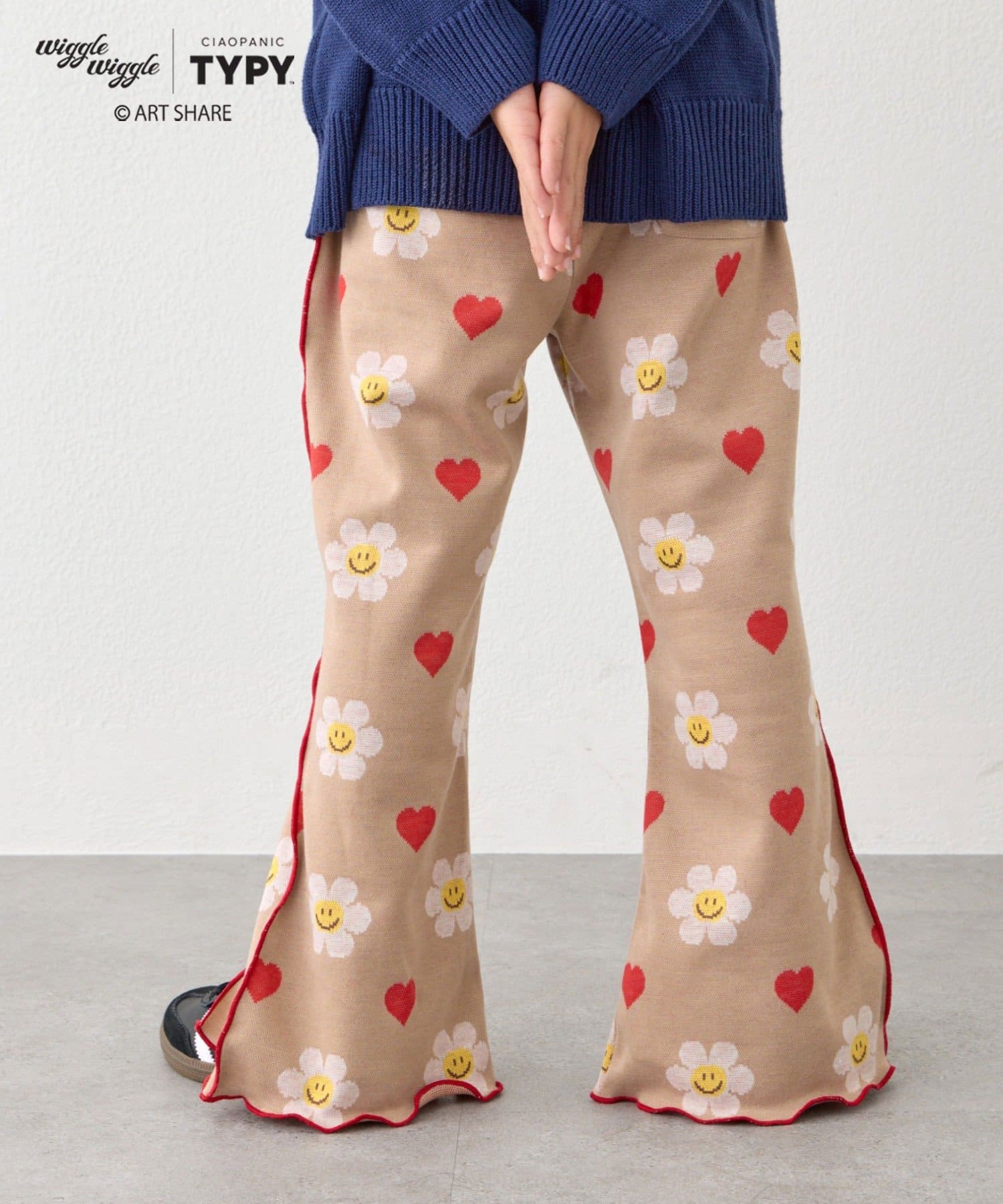 CIAOPANIC TYPY(チャオパニックティピー) 【KIDS】【wigglewiggle】ユニセックス配色メロウジャガード微フレアパンツ