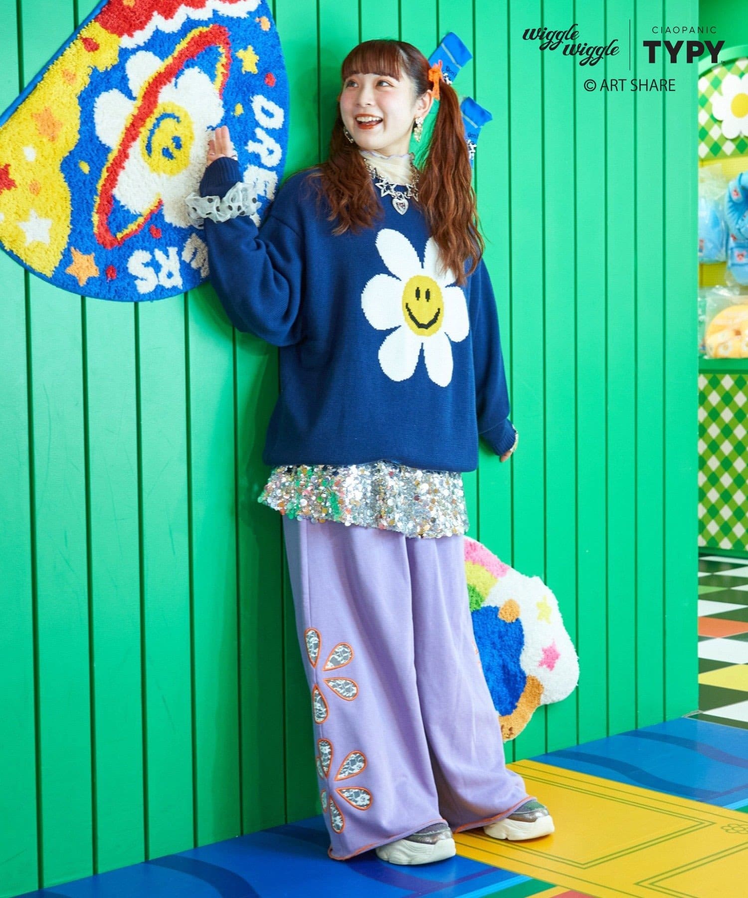 CIAOPANIC TYPY(チャオパニックティピー) 【wigglewiggle】柄ジャガードニット