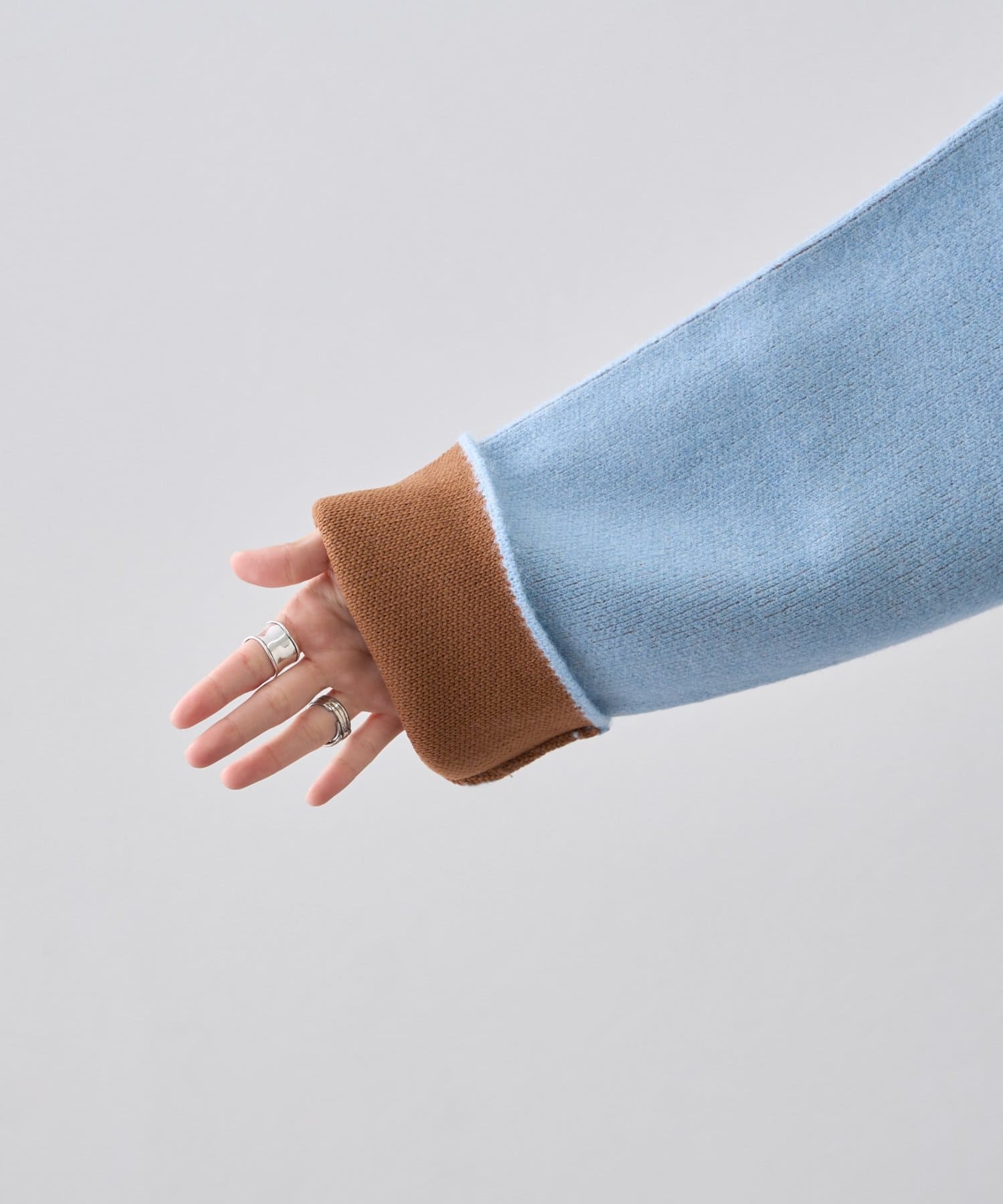 CIAOPANIC TYPY(チャオパニックティピー) ダブルジップ配色ヤクライクニットジャケット