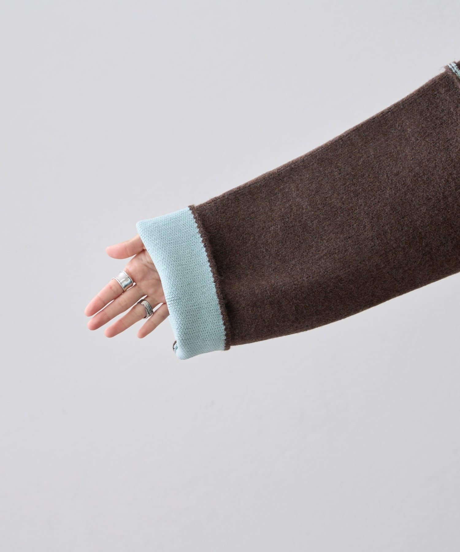 CIAOPANIC TYPY(チャオパニックティピー) ダブルジップ配色ヤクライクニットジャケット