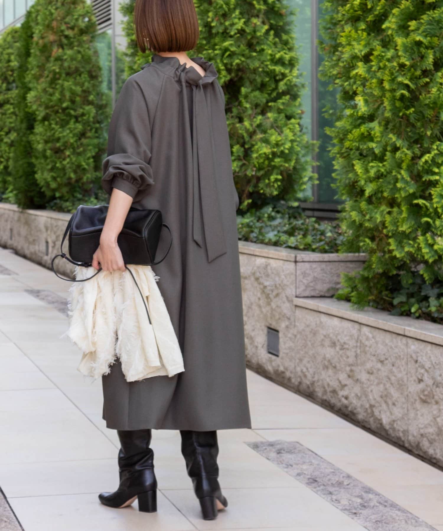 NOLLEY'S(ノーリーズ) ウォッシャブル2WAYリボンギャザーワンピース