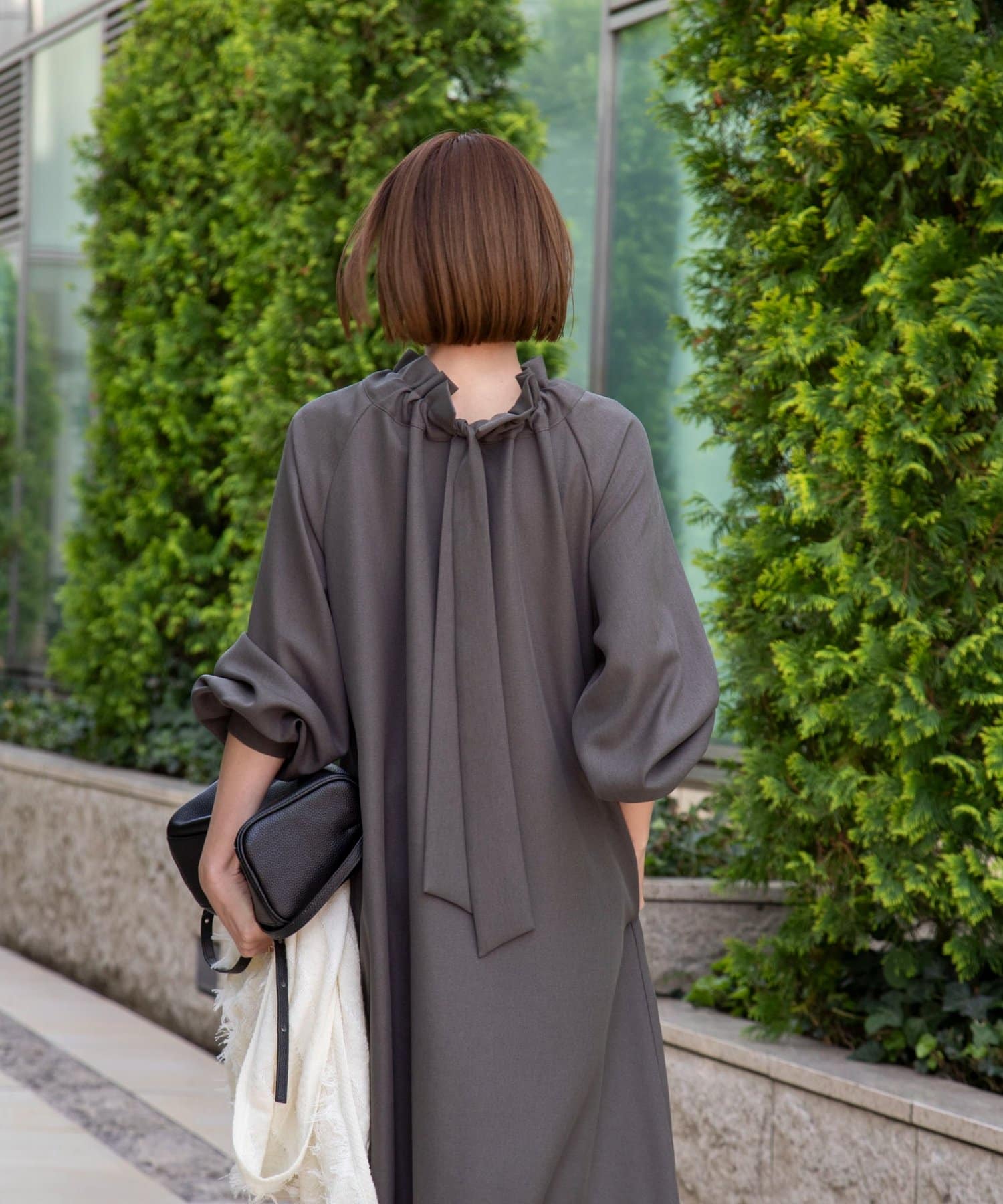 NOLLEY'S(ノーリーズ) ウォッシャブル2WAYリボンギャザーワンピース