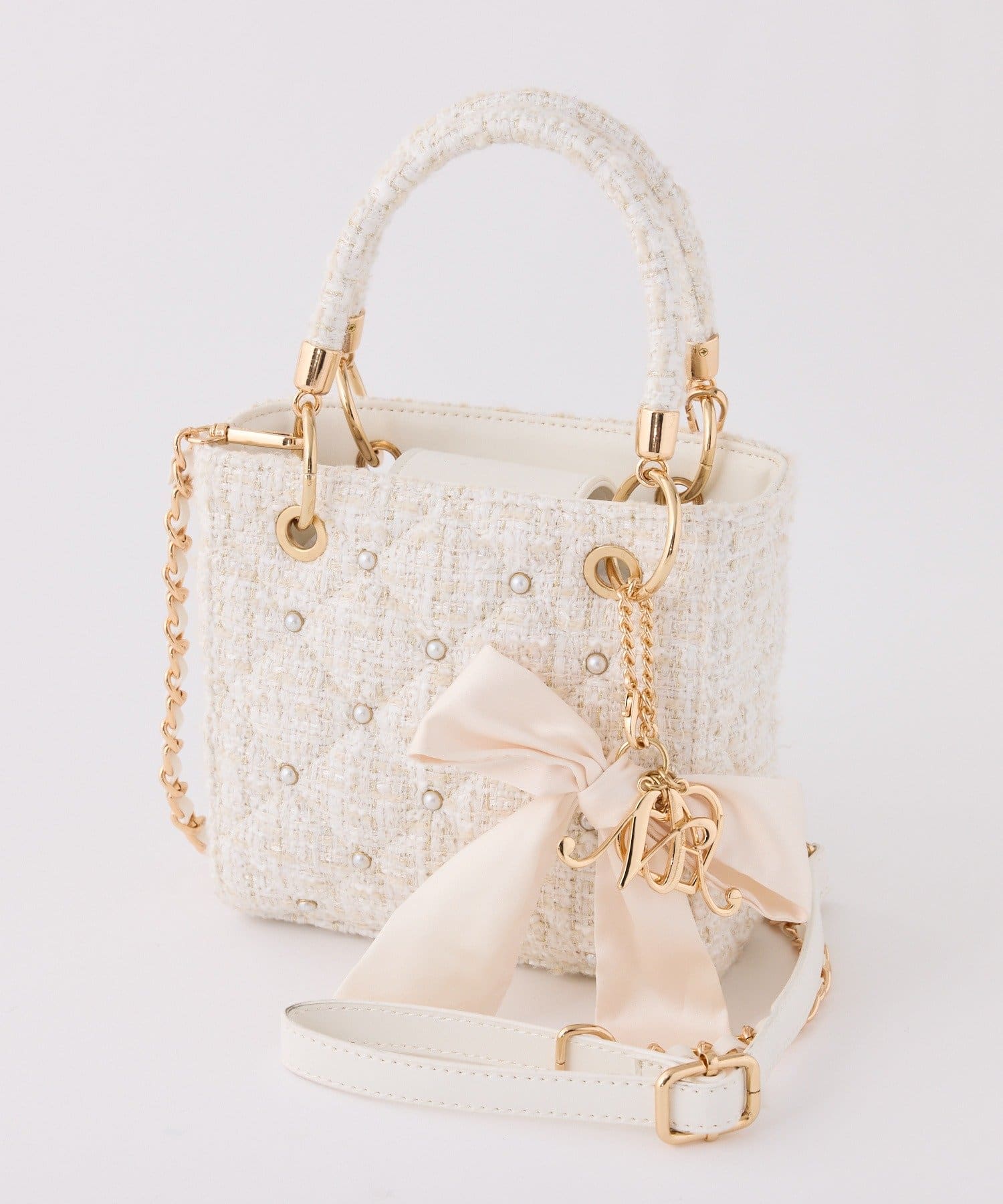 one after another NICE CLAUP(ワンアフターアナザー ナイスクラップ) 【HolidayCollection】チャーム付きキルティングミニバック