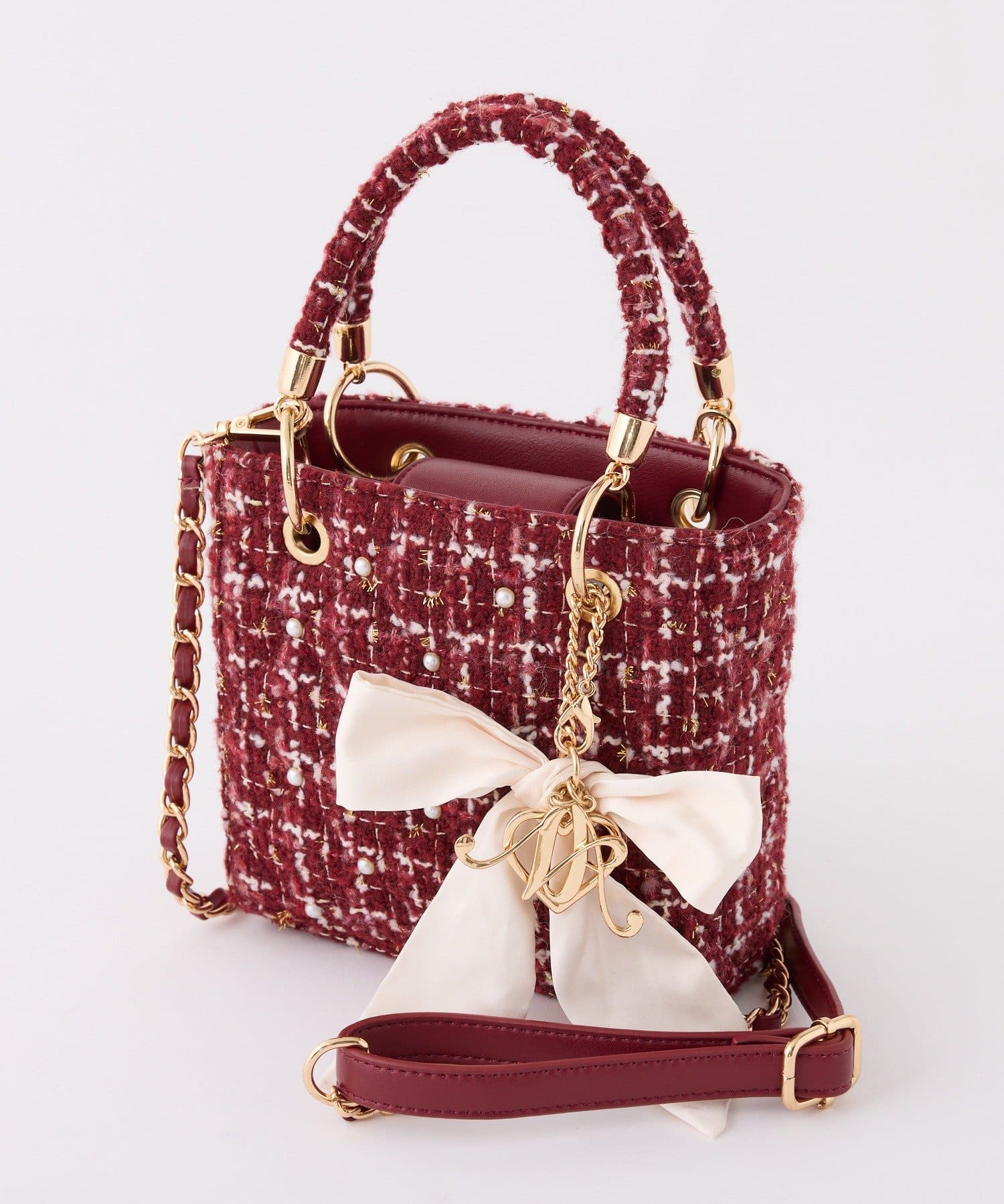 one after another NICE CLAUP(ワンアフターアナザー ナイスクラップ) 【HolidayCollection】チャーム付きキルティングミニバック