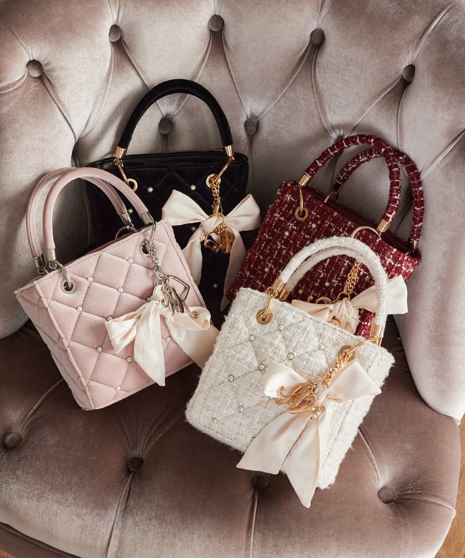 one after another NICE CLAUP(ワンアフターアナザー ナイスクラップ) 【HolidayCollection】チャーム付きキルティングミニバック