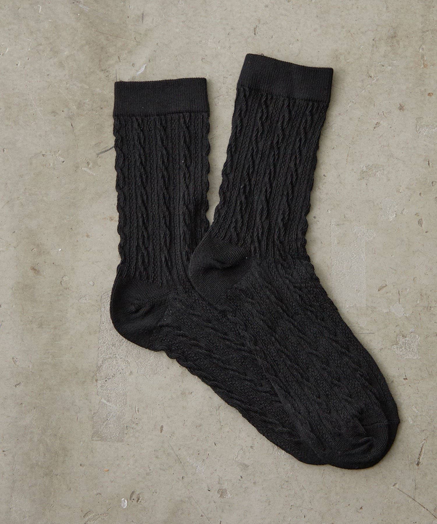 NICE CLAUP / OLIVE des OLIVE OUTLET(ナイスクラップ  / オリーブ デ オリーブ アウトレット) 【RMAF】ケーブル柄ソックス