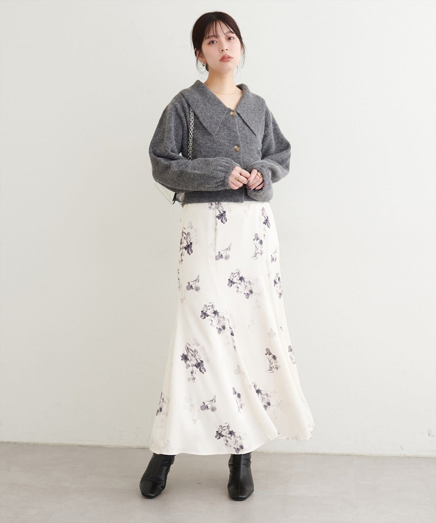 natural couture(ナチュラルクチュール) 【WEB限定】BIGカラーショート丈ニット