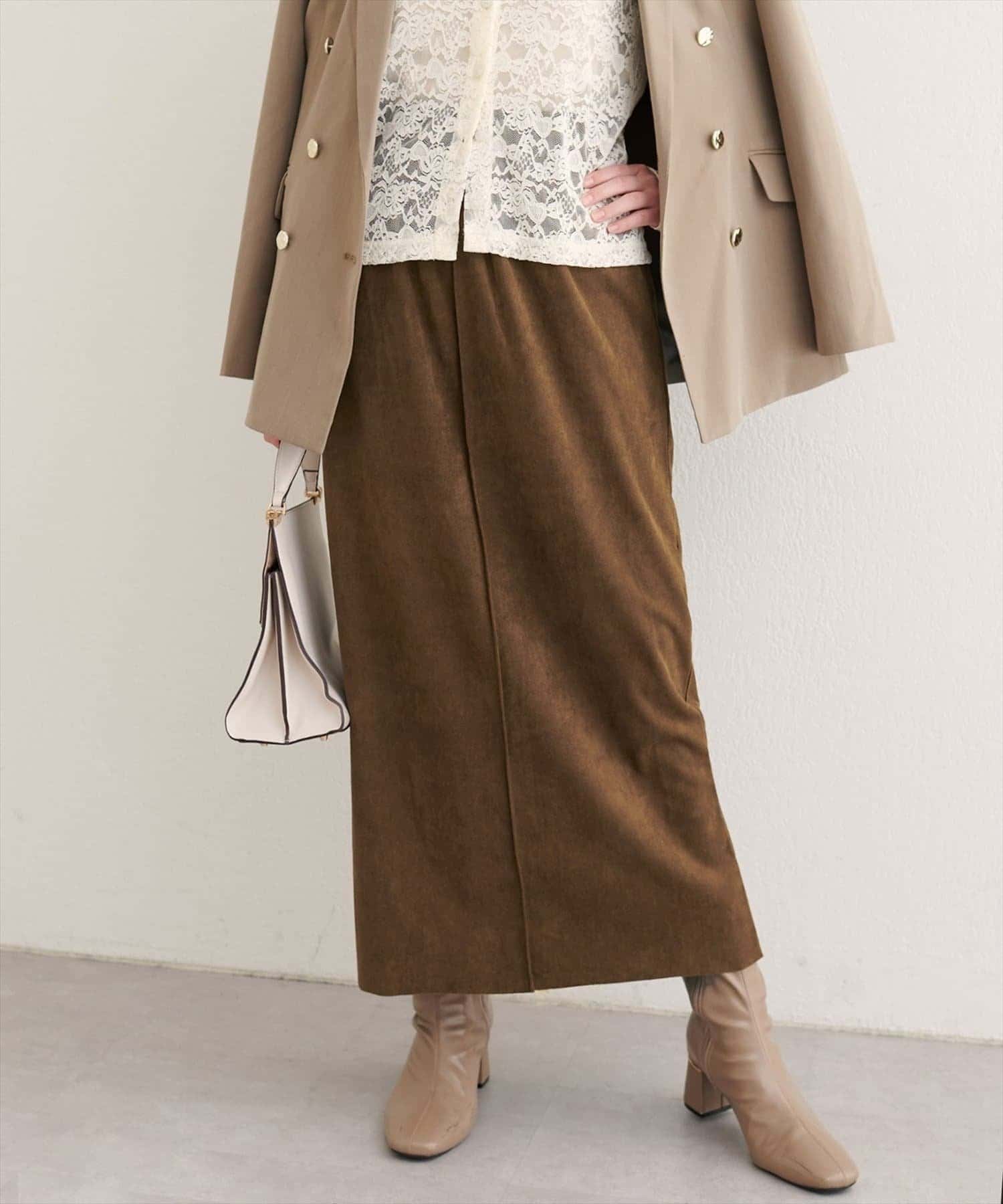 NICE CLAUP / OLIVE des OLIVE OUTLET(ナイスクラップ  / オリーブ デ オリーブ アウトレット) 【natural couture】マルチウェイカットスウェードスカート
