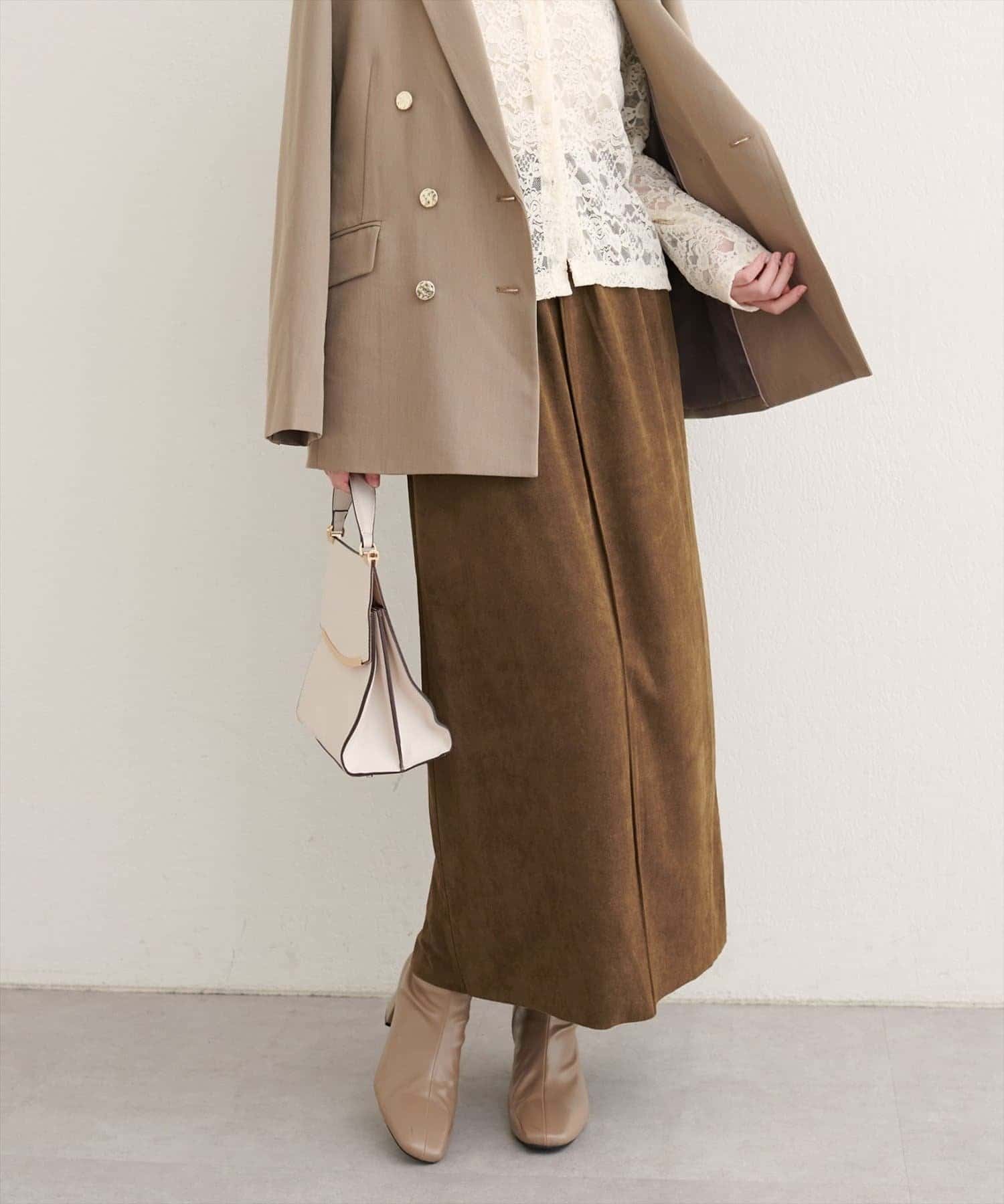 NICE CLAUP / OLIVE des OLIVE OUTLET(ナイスクラップ  / オリーブ デ オリーブ アウトレット) 【natural couture】マルチウェイカットスウェードスカート