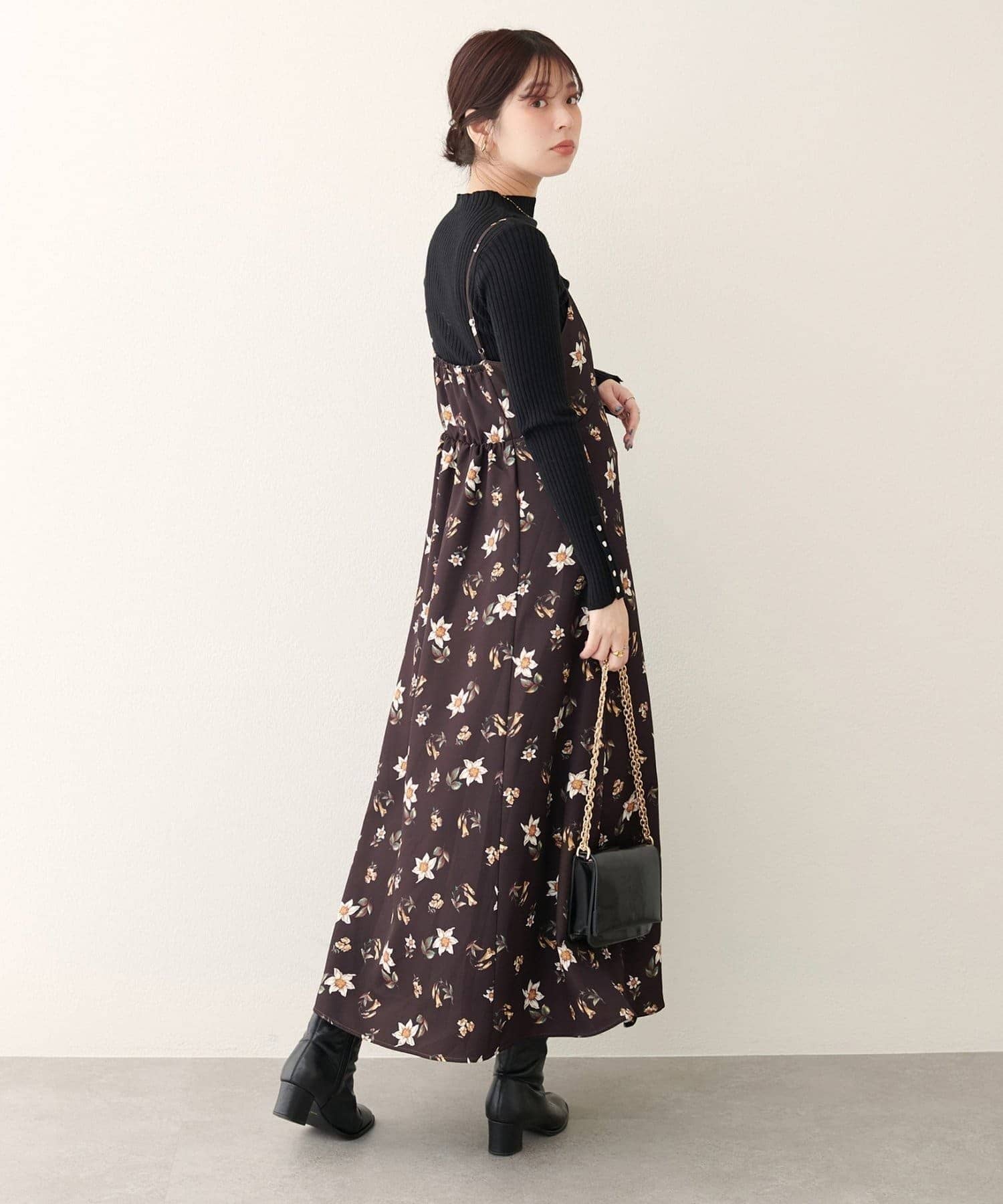 NICE CLAUP / OLIVE des OLIVE OUTLET(ナイスクラップ  / オリーブ デ オリーブ アウトレット) 【natural couture】フロリエンタルキャミワンピース