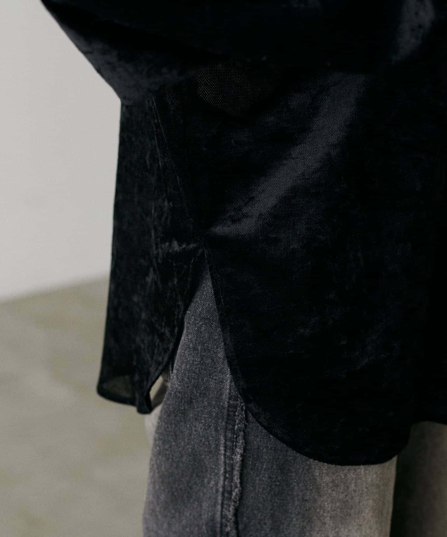 NICE CLAUP / OLIVE des OLIVE OUTLET(ナイスクラップ  / オリーブ デ オリーブ アウトレット) 【LARUTA】シアーメッシュベロアシャツ