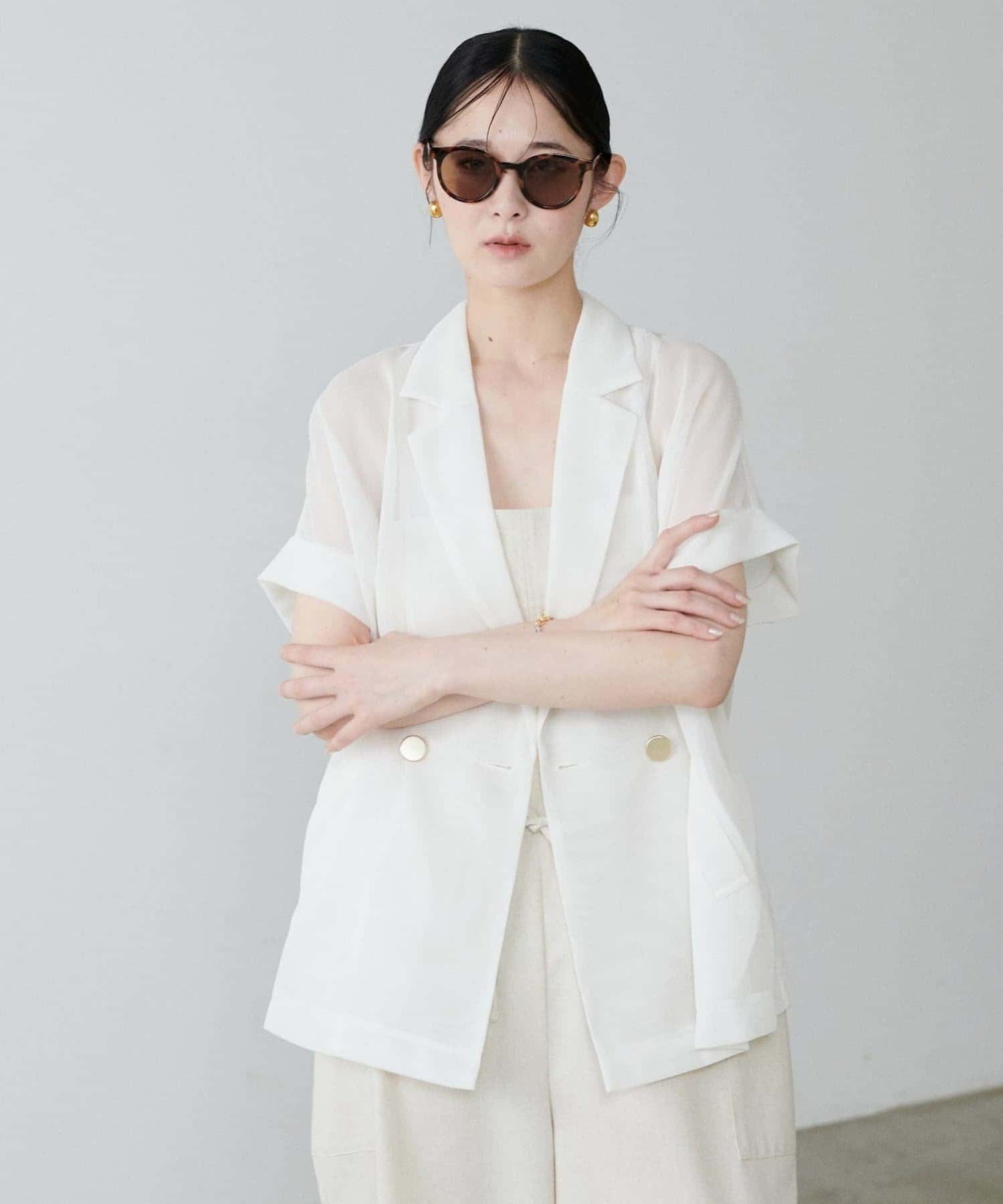 NICE CLAUP / OLIVE des OLIVE OUTLET(ナイスクラップ  / オリーブ デ オリーブ アウトレット) 【LARUTA】半袖メッシュジャケット