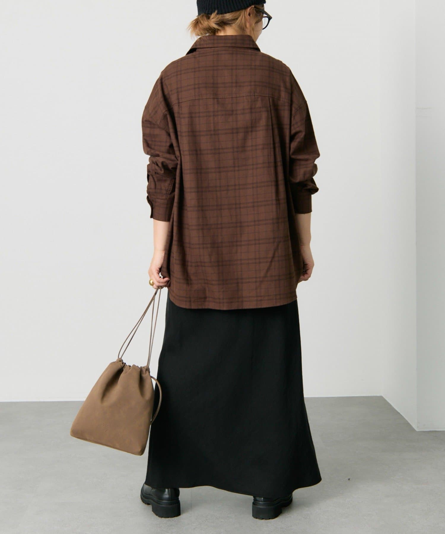 PUAL CE CIN(ピュアルセシン) ダブルポケット起毛チェックシャツ