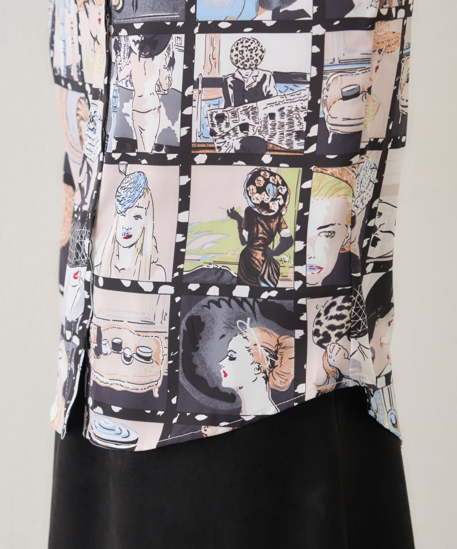 Remind me and forever(リマインドミーアンドフォーエバー) 【WEB限定】【NAO】アート柄ブラウス