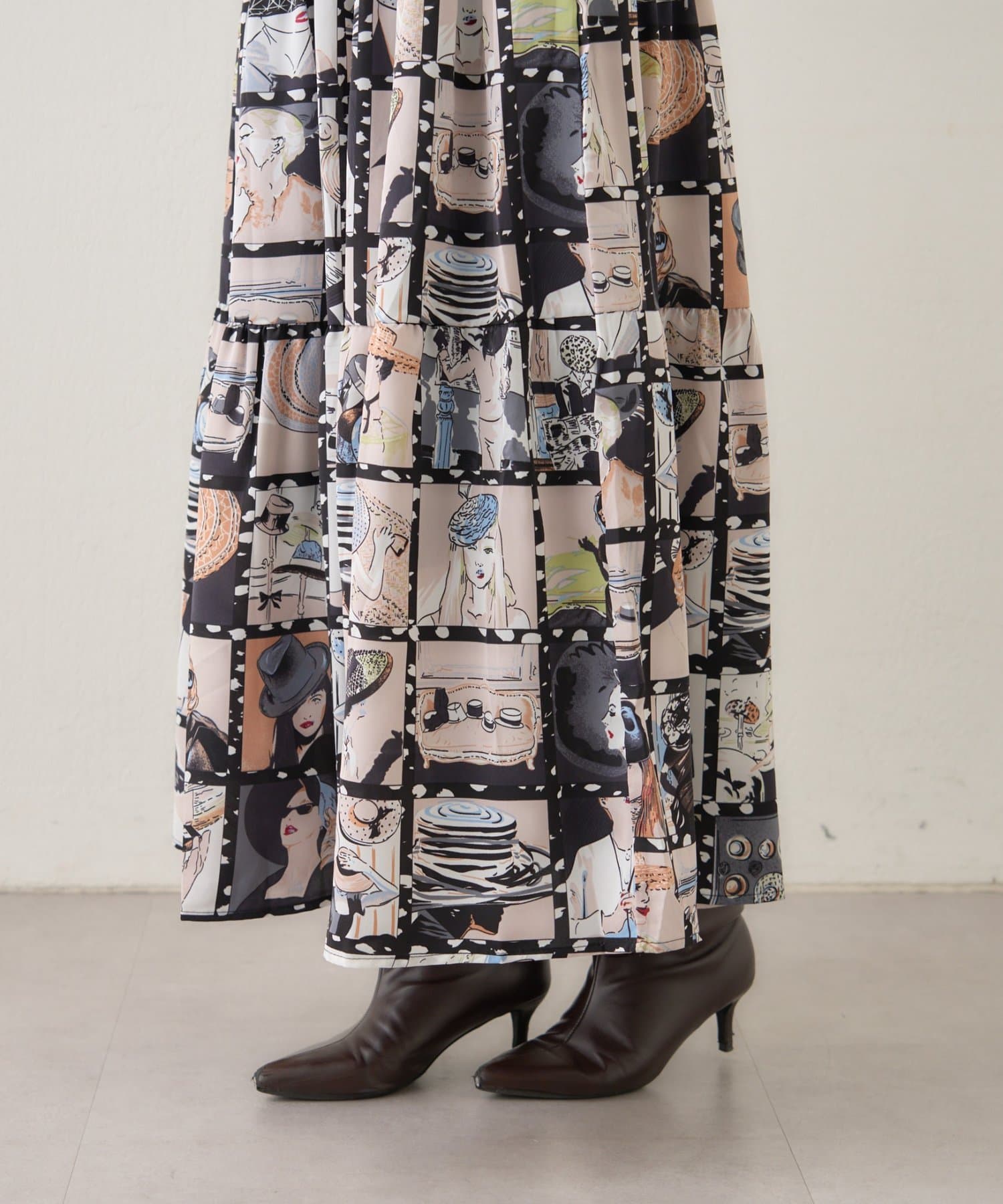 Remind me and forever(リマインドミーアンドフォーエバー) 【WEB限定】【NAO】アート柄フレアースカート