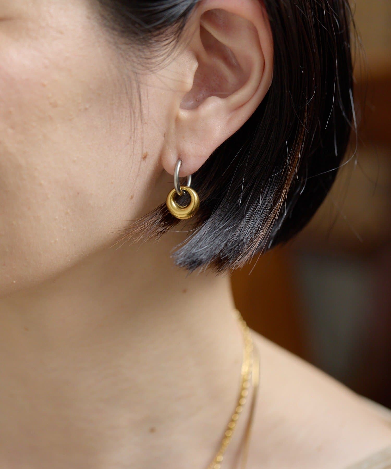 ear PAPILLONNER(イア パピヨネ) 《金属アレルギー対応/ステンレス》太輪バイカラーピアス