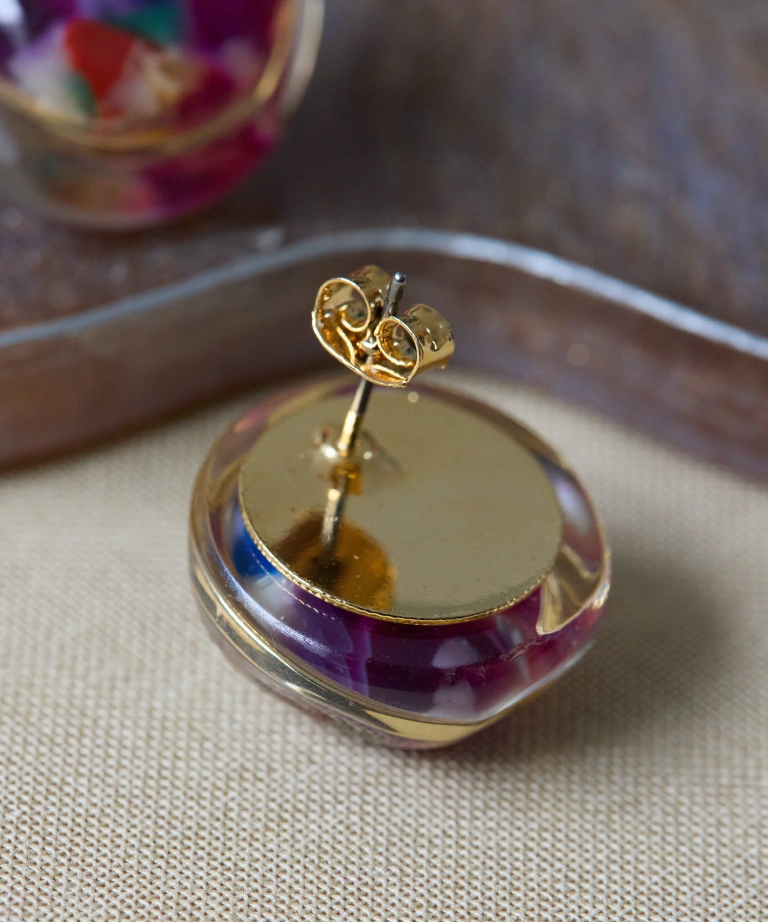 ear PAPILLONNER(イア パピヨネ) マーブル樹脂ピアス