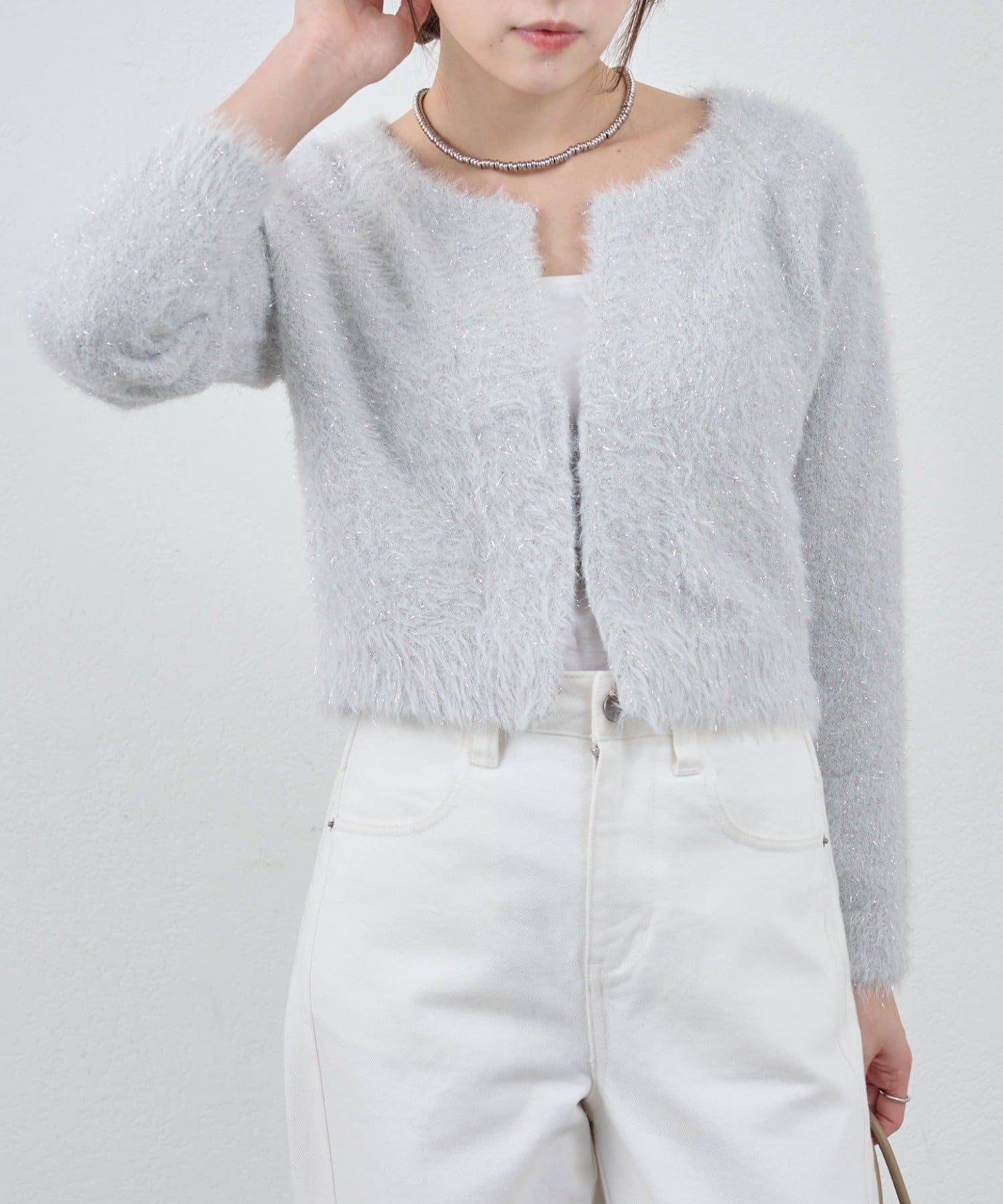 SHENERY(シーナリー) ラメシャギーニットカーデ