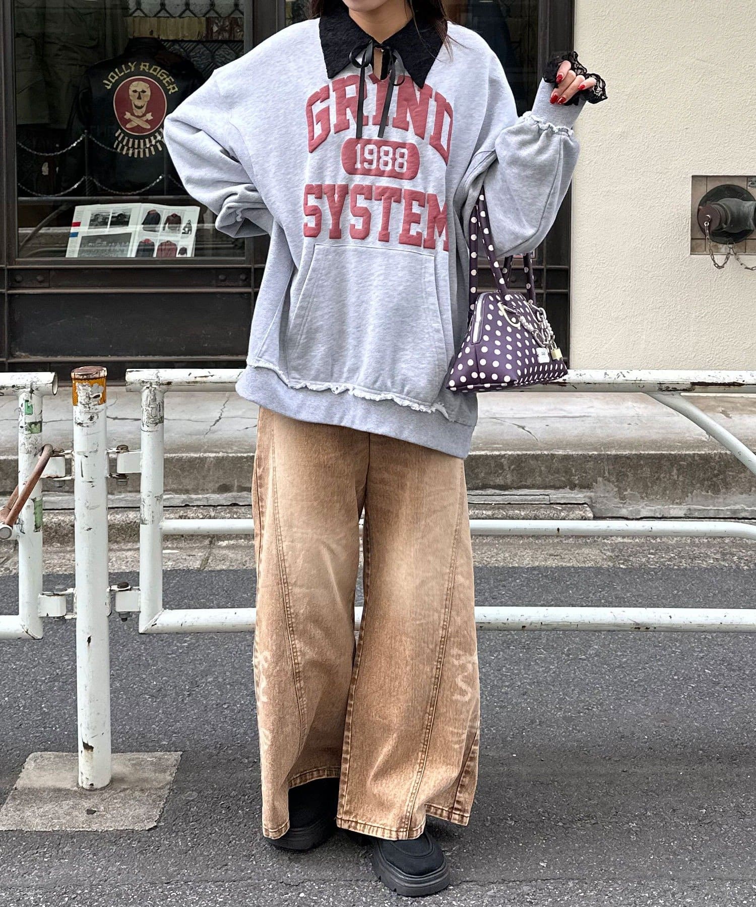 CIAOPANIC(チャオパニック) 襟付きレースリボンカーディガン