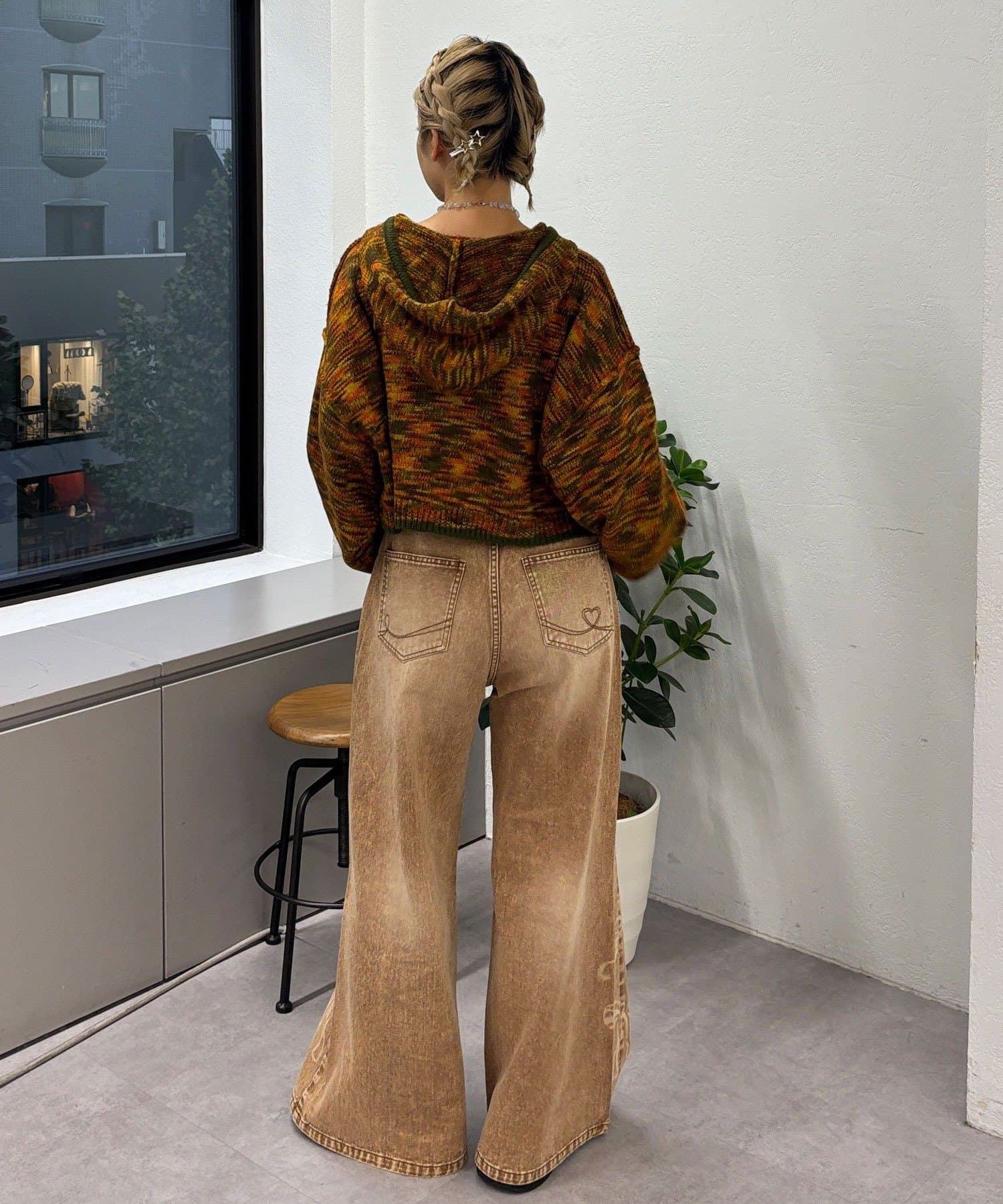 CIAOPANIC(チャオパニック) リボン抜染プリントデニムパンツ